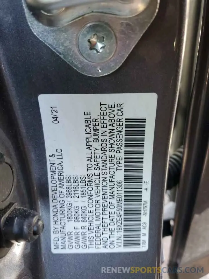 12 Photograph of a damaged car 19XZE4F50ME011306 HONDA INSIGHT 2021