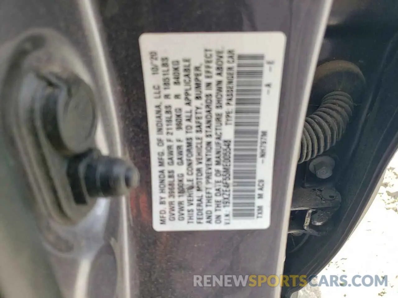 12 Photograph of a damaged car 19XZE4F55ME005548 HONDA INSIGHT 2021