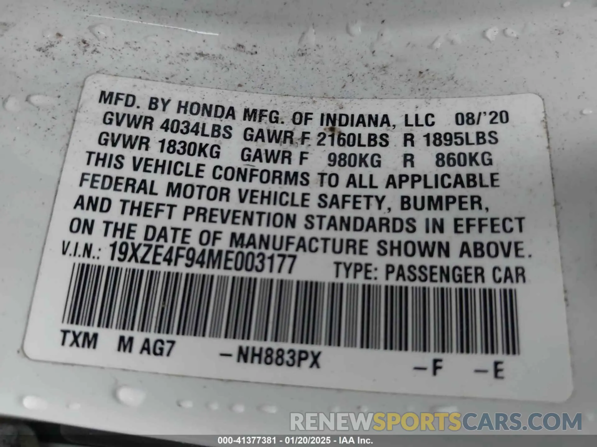 9 Photograph of a damaged car 19XZE4F94ME003177 HONDA INSIGHT 2021