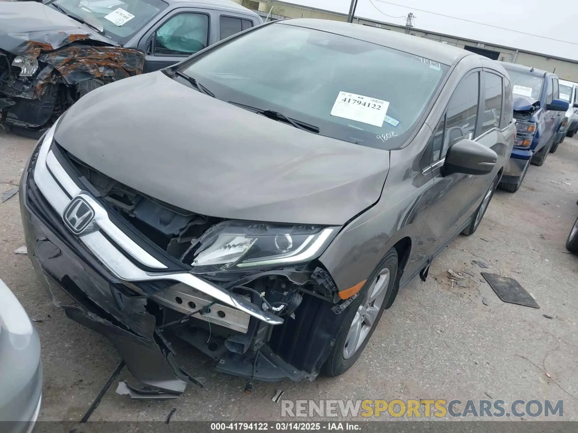 2 Photograph of a damaged car 5FNRL6H57KB049802 HONDA ODYSSEY 2019