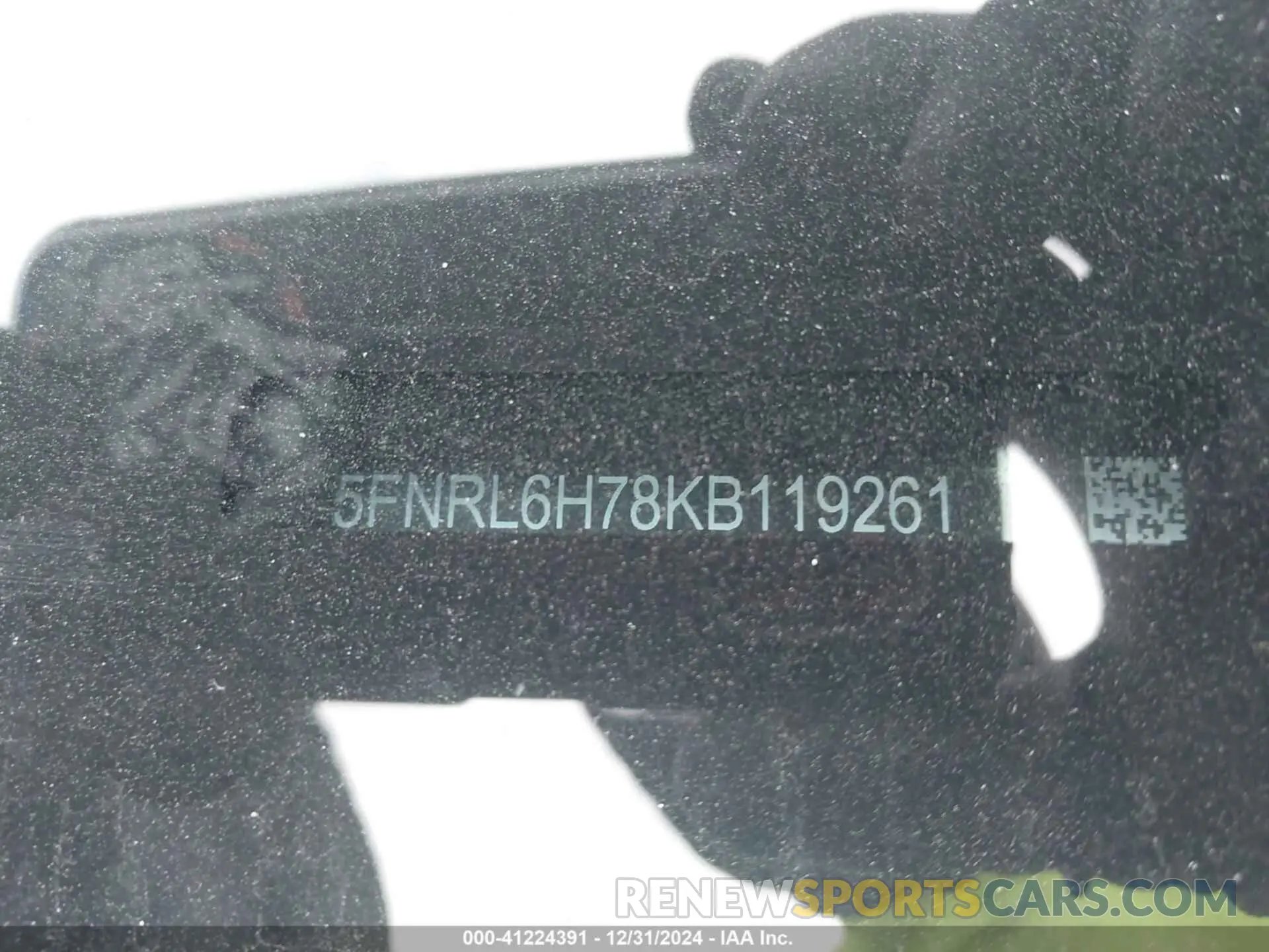 9 Photograph of a damaged car 5FNRL6H78KB119261 HONDA ODYSSEY 2019