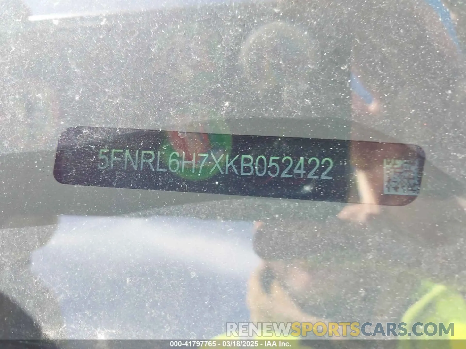 13 Photograph of a damaged car 5FNRL6H7XKB052422 HONDA ODYSSEY 2019