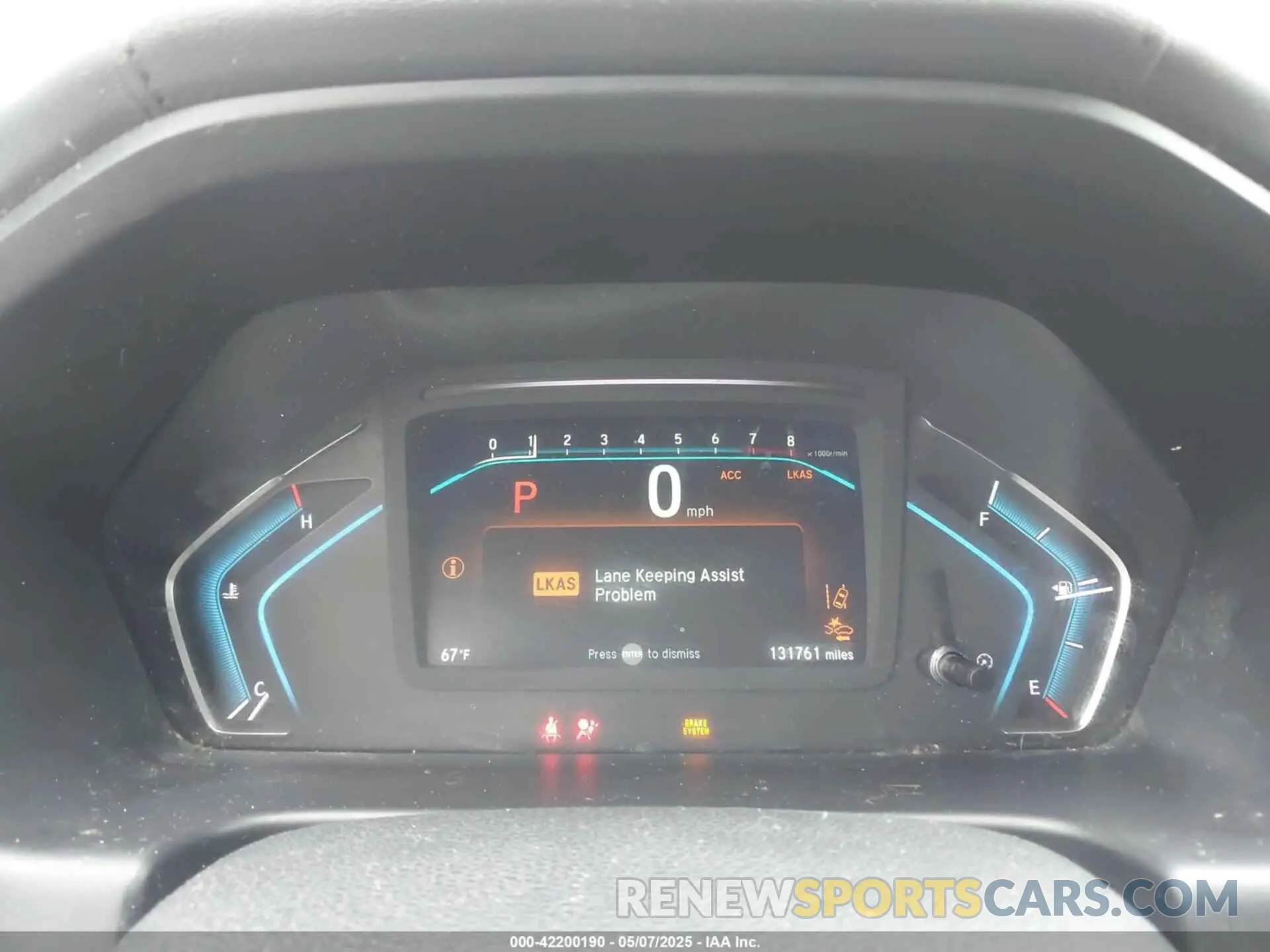7 Photograph of a damaged car 5FNRL6H81KB038790 HONDA ODYSSEY 2019