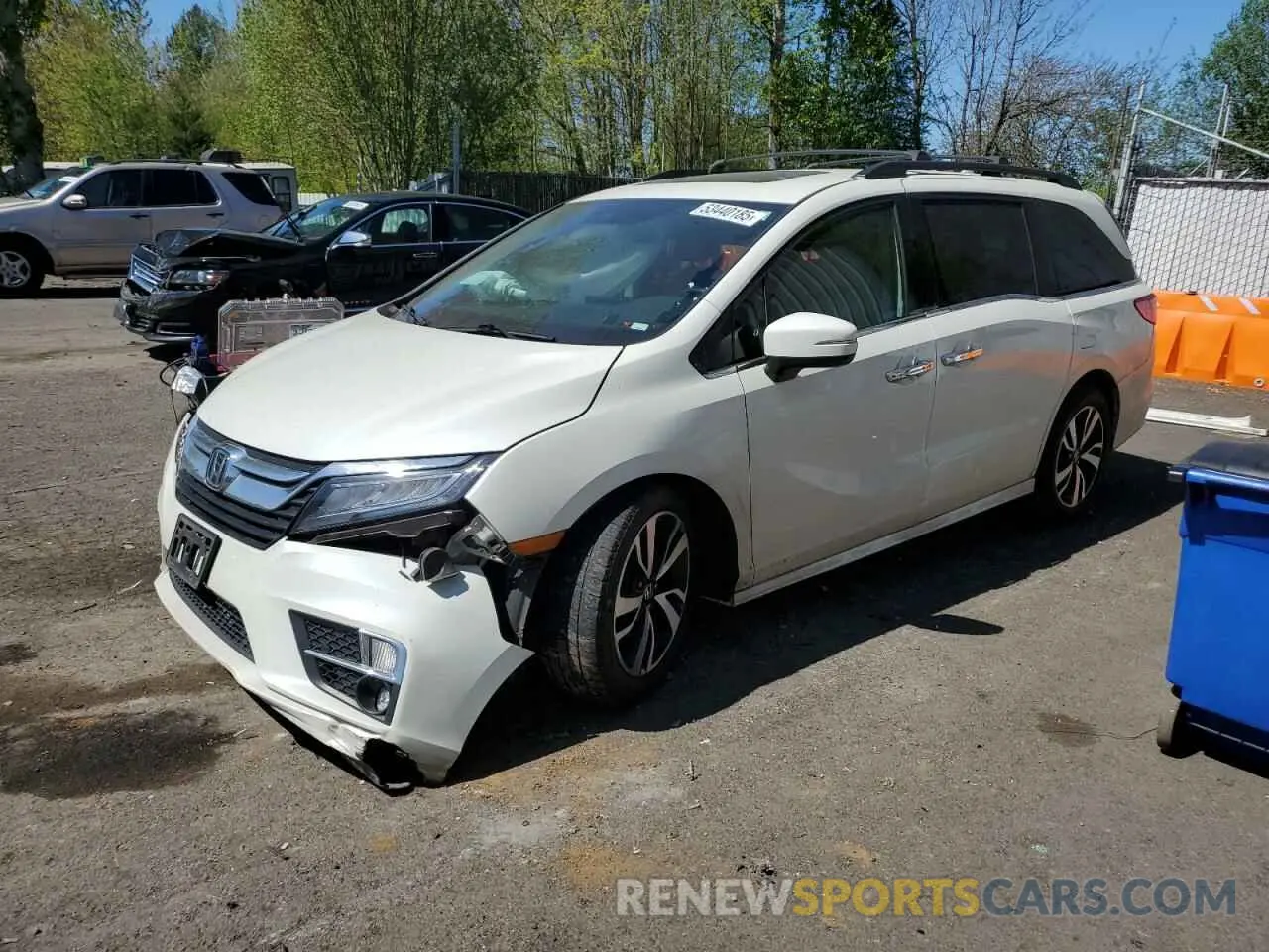 1 Photograph of a damaged car 5FNRL6H91KB109544 HONDA ODYSSEY 2019