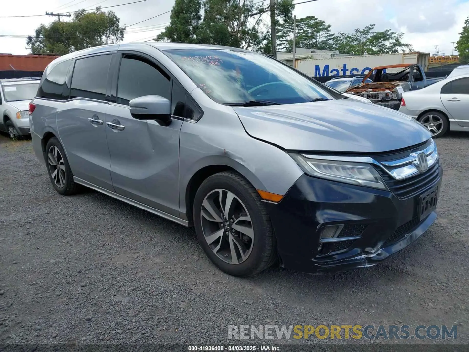1 Photograph of a damaged car 5FNRL6H93KB077180 HONDA ODYSSEY 2019