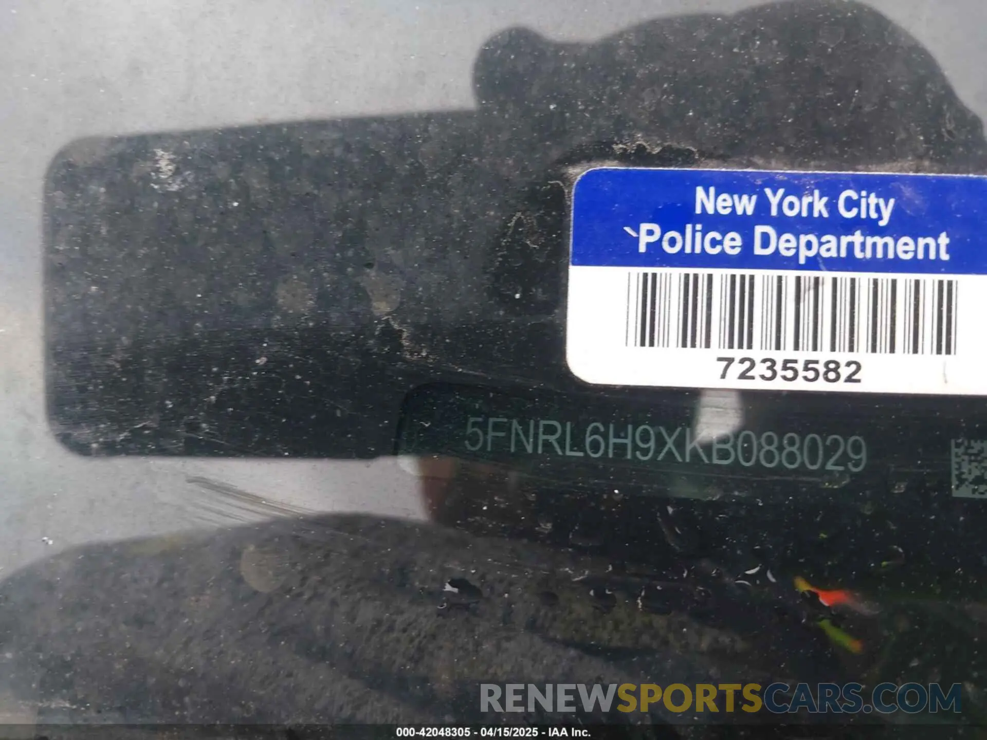 16 Photograph of a damaged car 5FNRL6H9XKB088029 HONDA ODYSSEY 2019