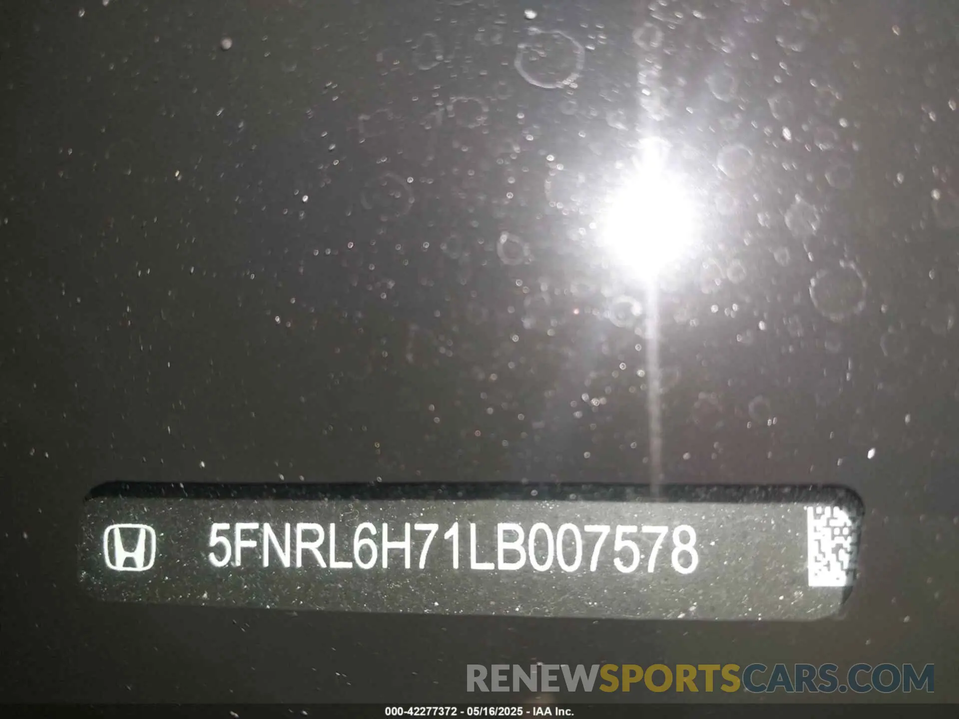 18 Photograph of a damaged car 5FNRL6H71LB007578 HONDA ODYSSEY 2020