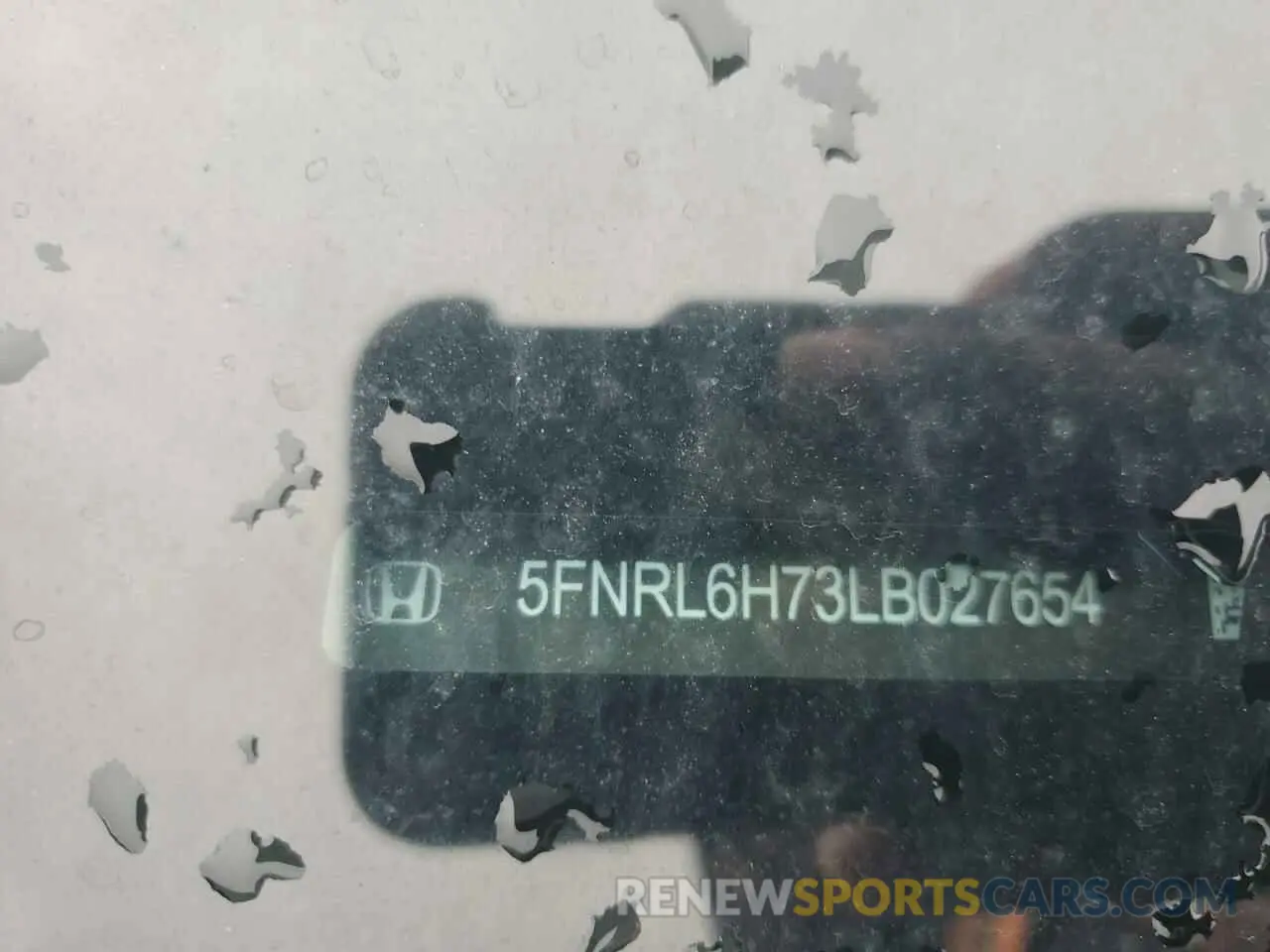 13 Photograph of a damaged car 5FNRL6H73LB027654 HONDA ODYSSEY 2020