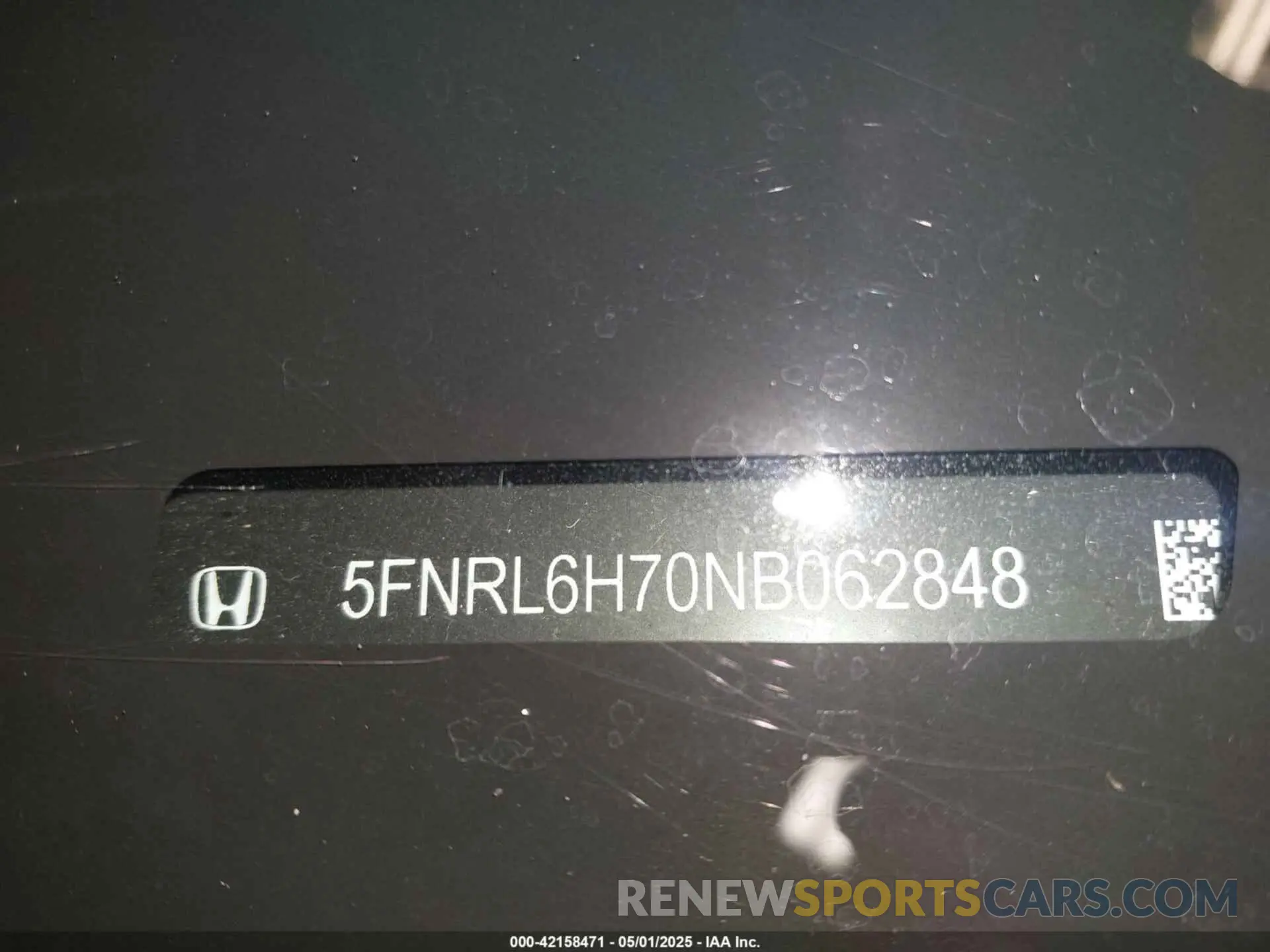 20 Photograph of a damaged car 5FNRL6H70NB062848 HONDA ODYSSEY 2022