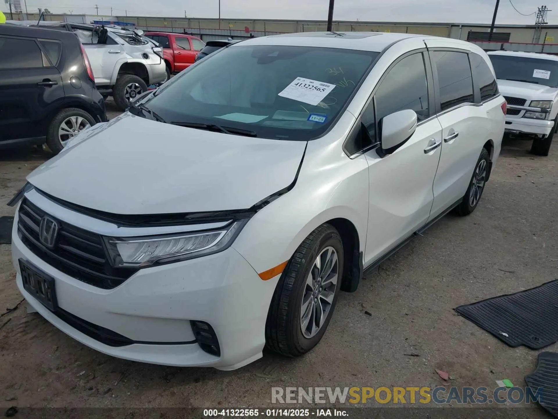 2 Photograph of a damaged car 5FNRL6H7XNB047791 HONDA ODYSSEY 2022