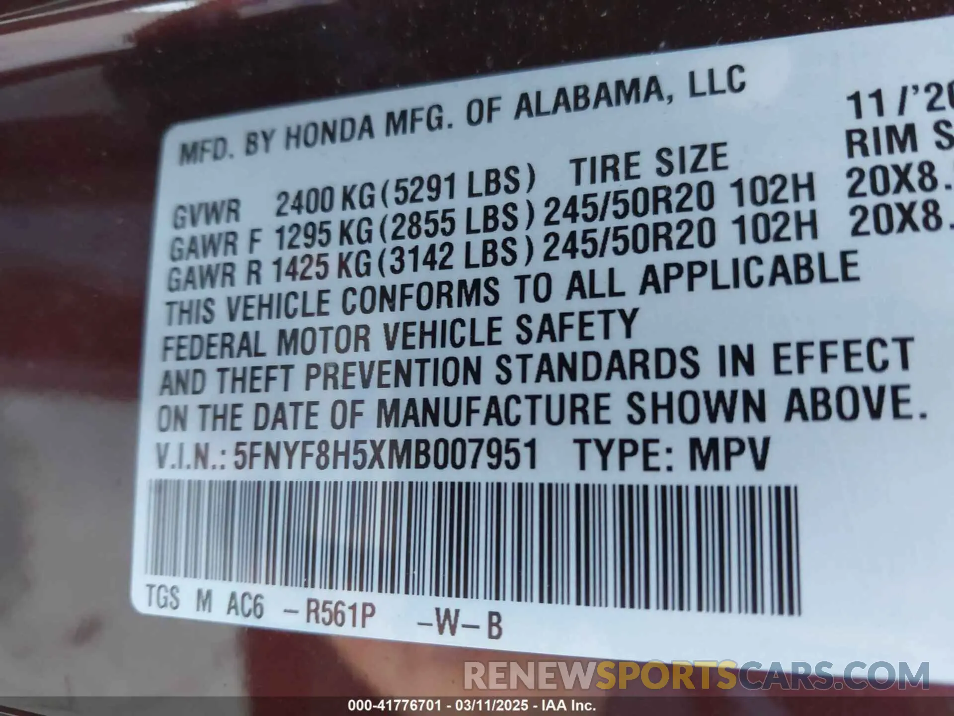 9 Photograph of a damaged car 5FNYF8H5XMB007951 HONDA PASSPORT 2021