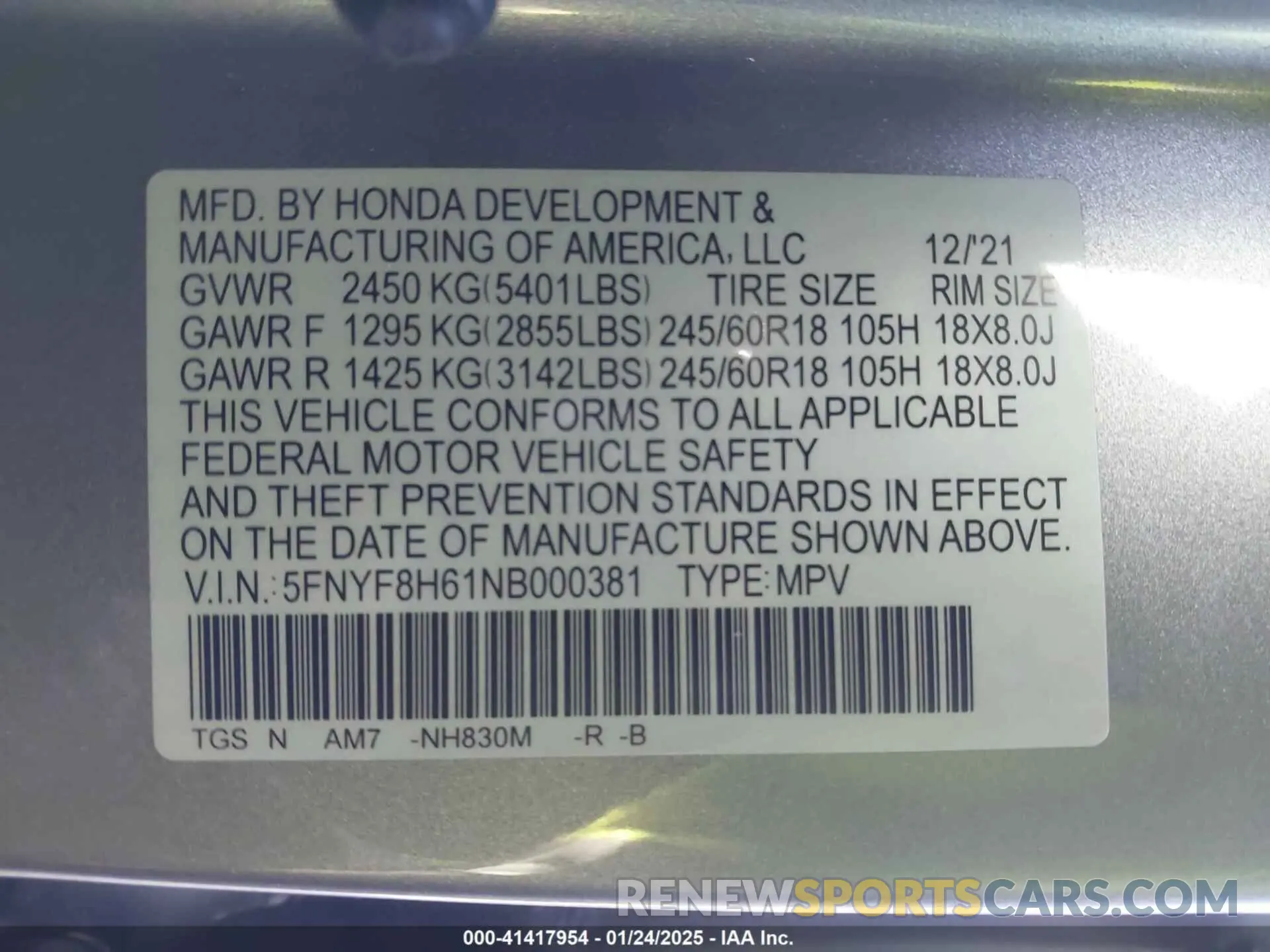 9 Photograph of a damaged car 5FNYF8H61NB000381 HONDA PASSPORT 2022