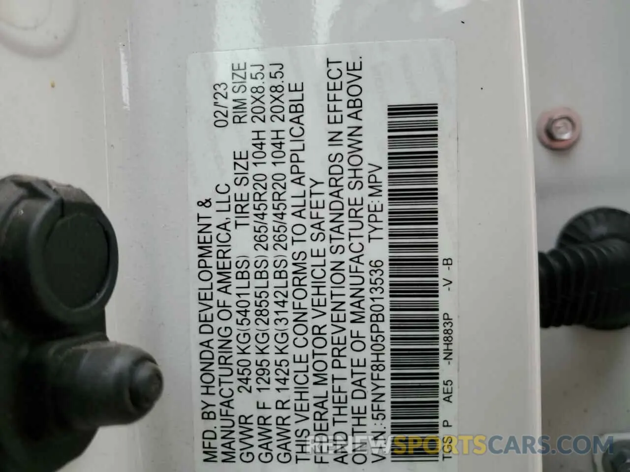 13 Photograph of a damaged car 5FNYF8H05PB013536 HONDA PASSPORT 2023