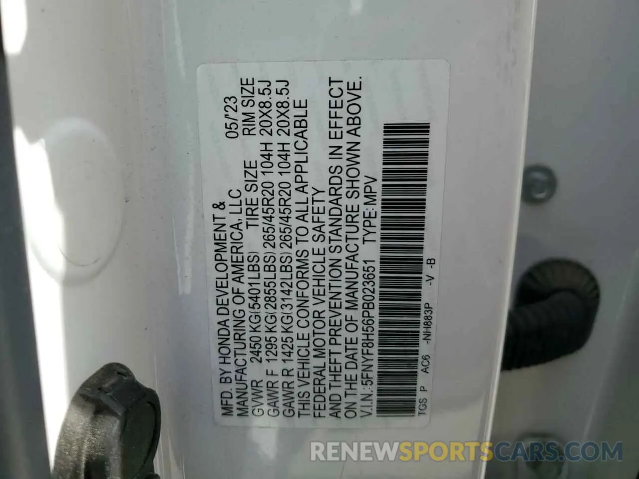15 Photograph of a damaged car 5FNYF8H56PB023651 HONDA PASSPORT 2023