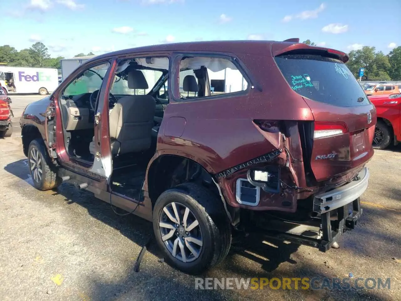 2 Photograph of a damaged car 5FNYF5H53KB024442 HONDA PILOT 2019