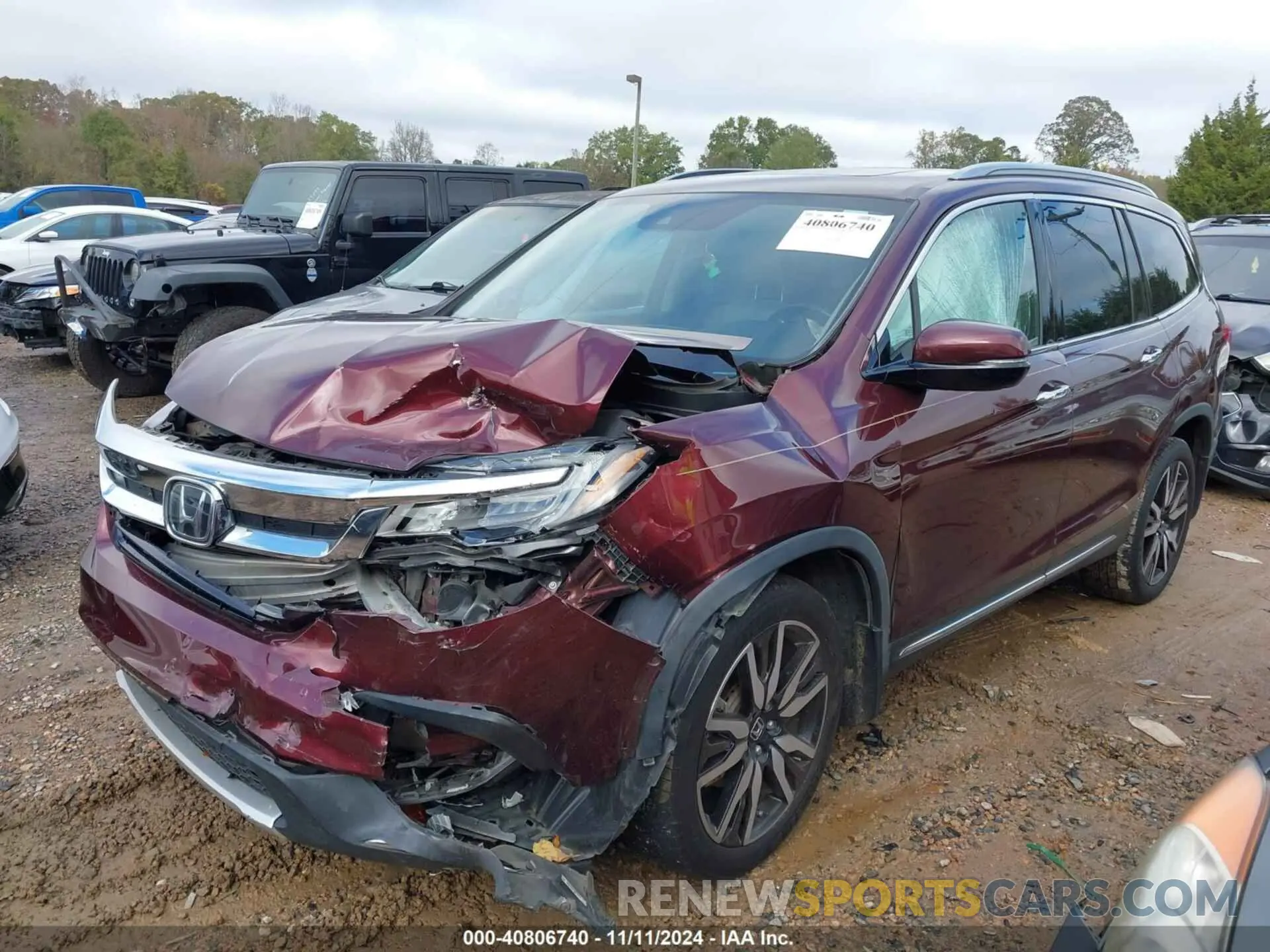 2 Photograph of a damaged car 5FNYF5H94LB012062 HONDA PILOT 2020