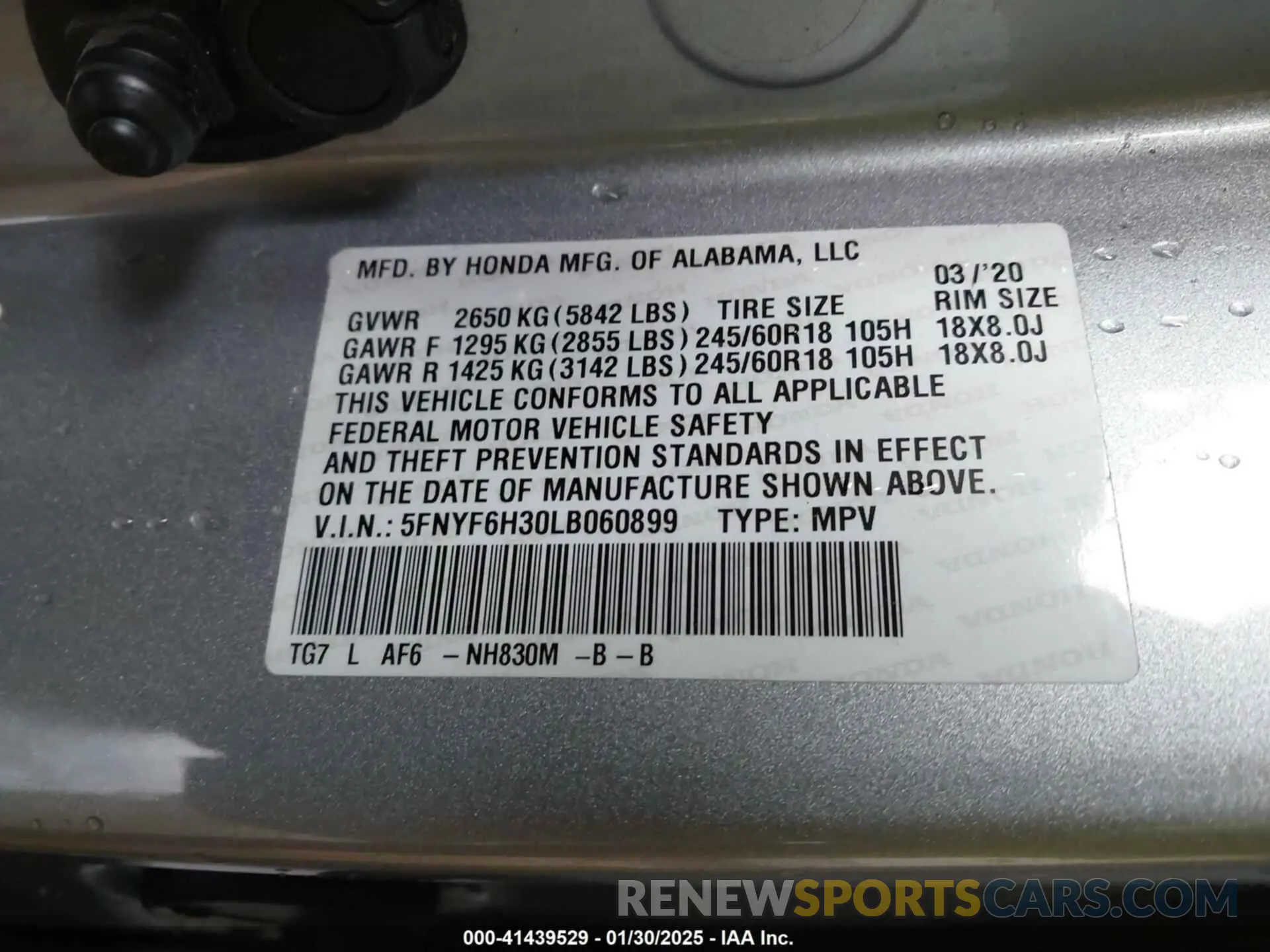 9 Photograph of a damaged car 5FNYF6H30LB060899 HONDA PILOT 2020