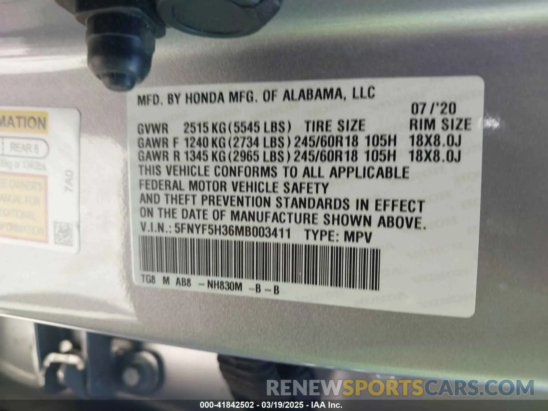 9 Photograph of a damaged car 5FNYF5H36MB003411 HONDA PILOT 2021