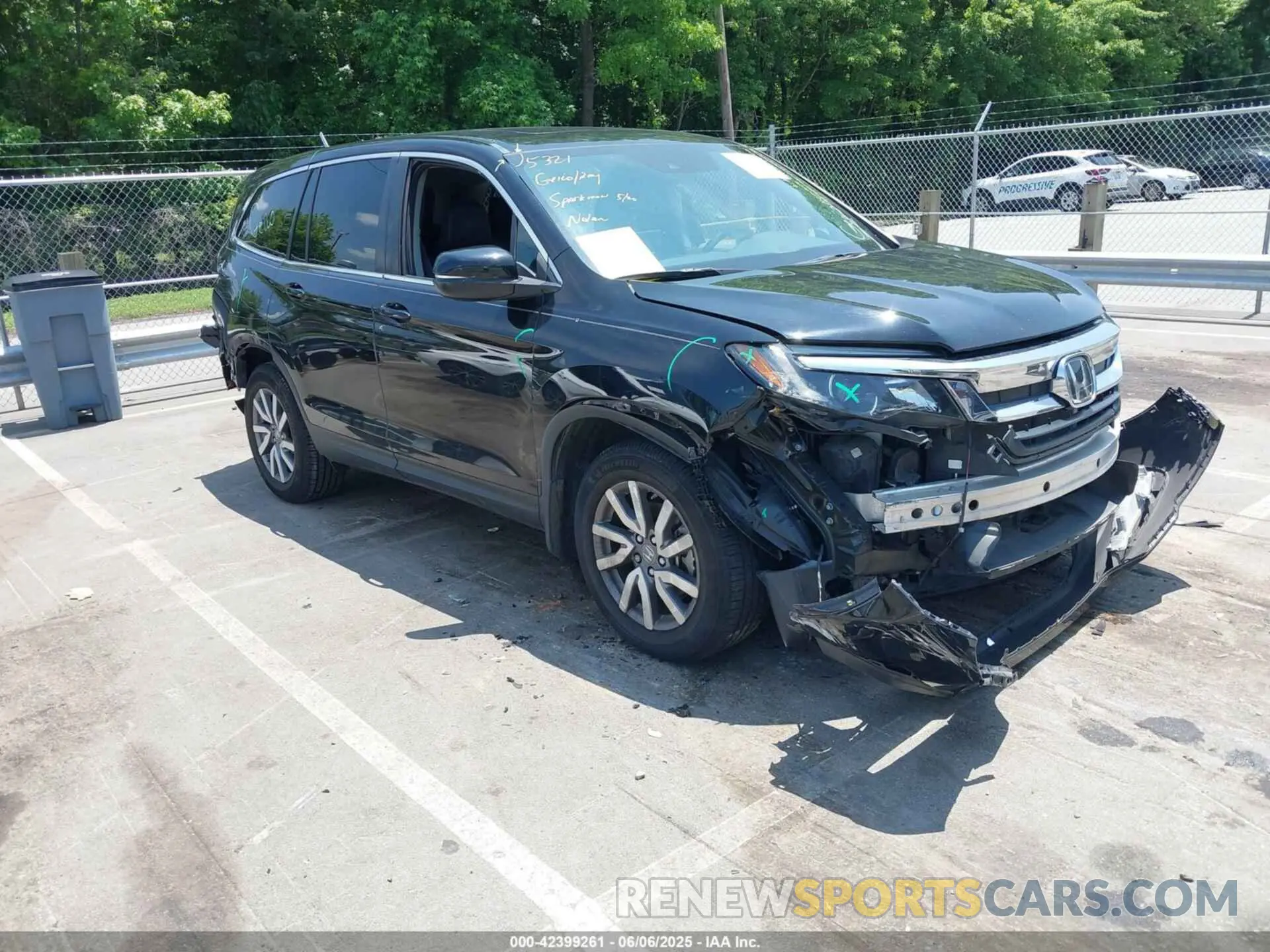 1 Photograph of a damaged car 5FNYF5H50MB009612 HONDA PILOT 2021