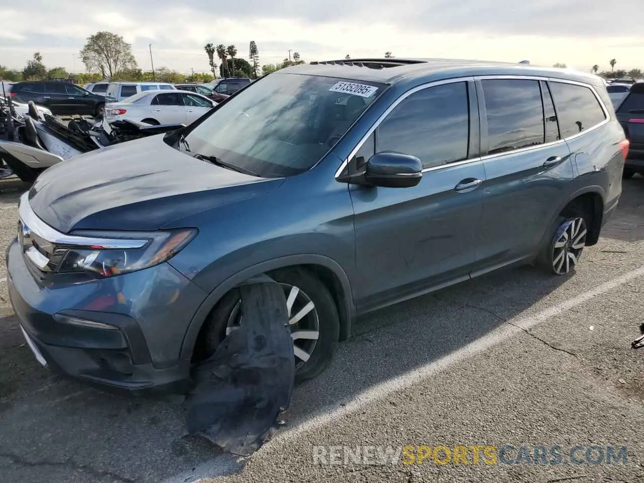 1 Photograph of a damaged car 5FNYF5H51MB042442 HONDA PILOT 2021