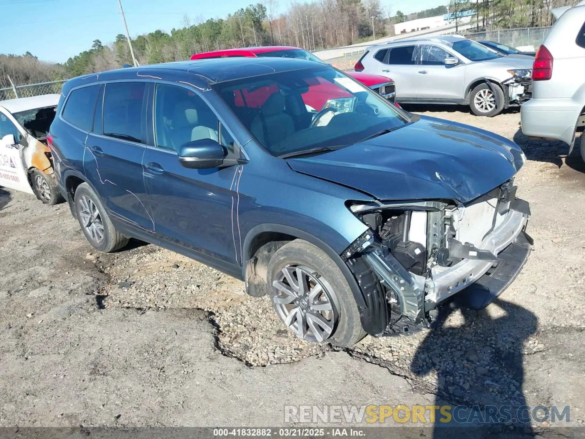 1 Photograph of a damaged car 5FNYF5H55MB031914 HONDA PILOT 2021