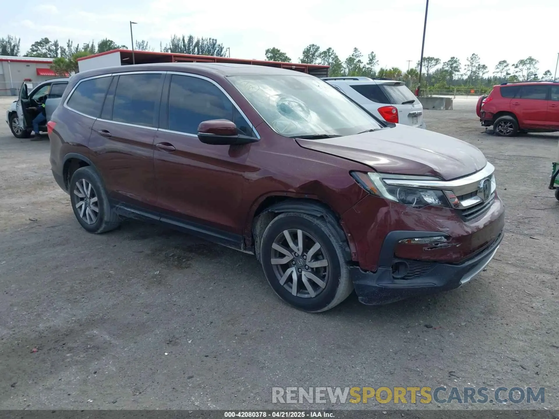 1 Photograph of a damaged car 5FNYF5H59MB025937 HONDA PILOT 2021