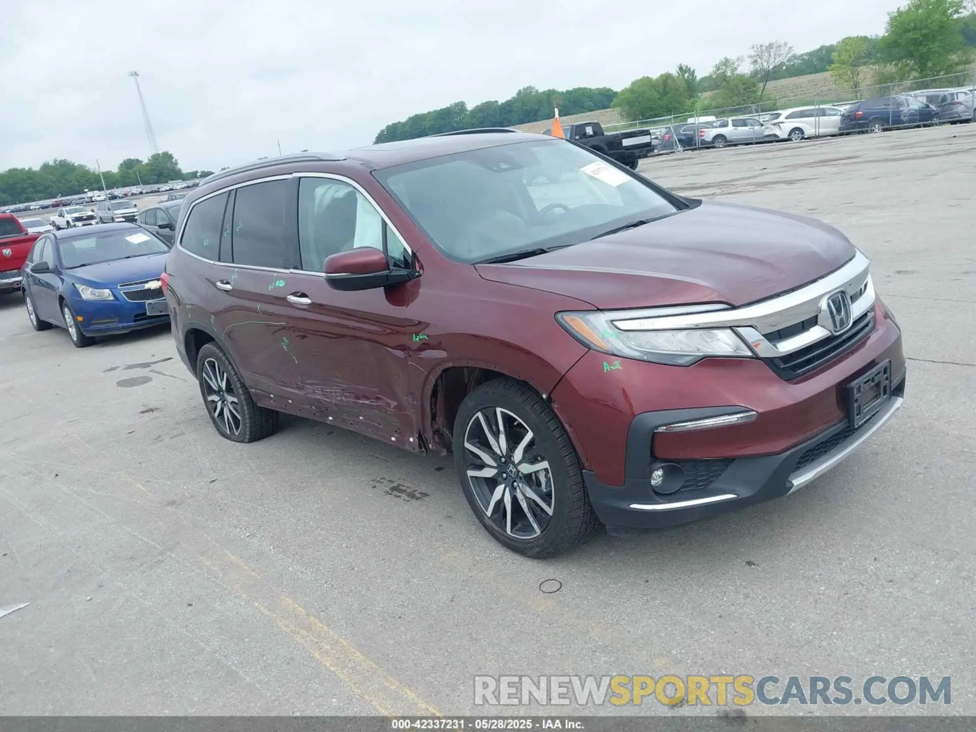 1 Photograph of a damaged car 5FNYF6H02MB042122 HONDA PILOT 2021