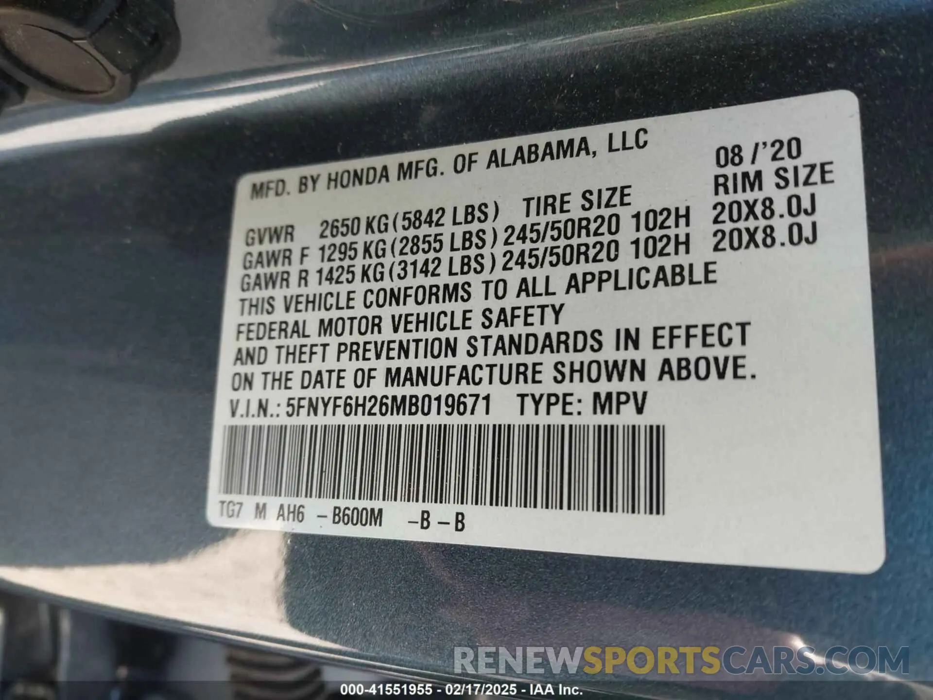 9 Photograph of a damaged car 5FNYF6H26MB019671 HONDA PILOT 2021