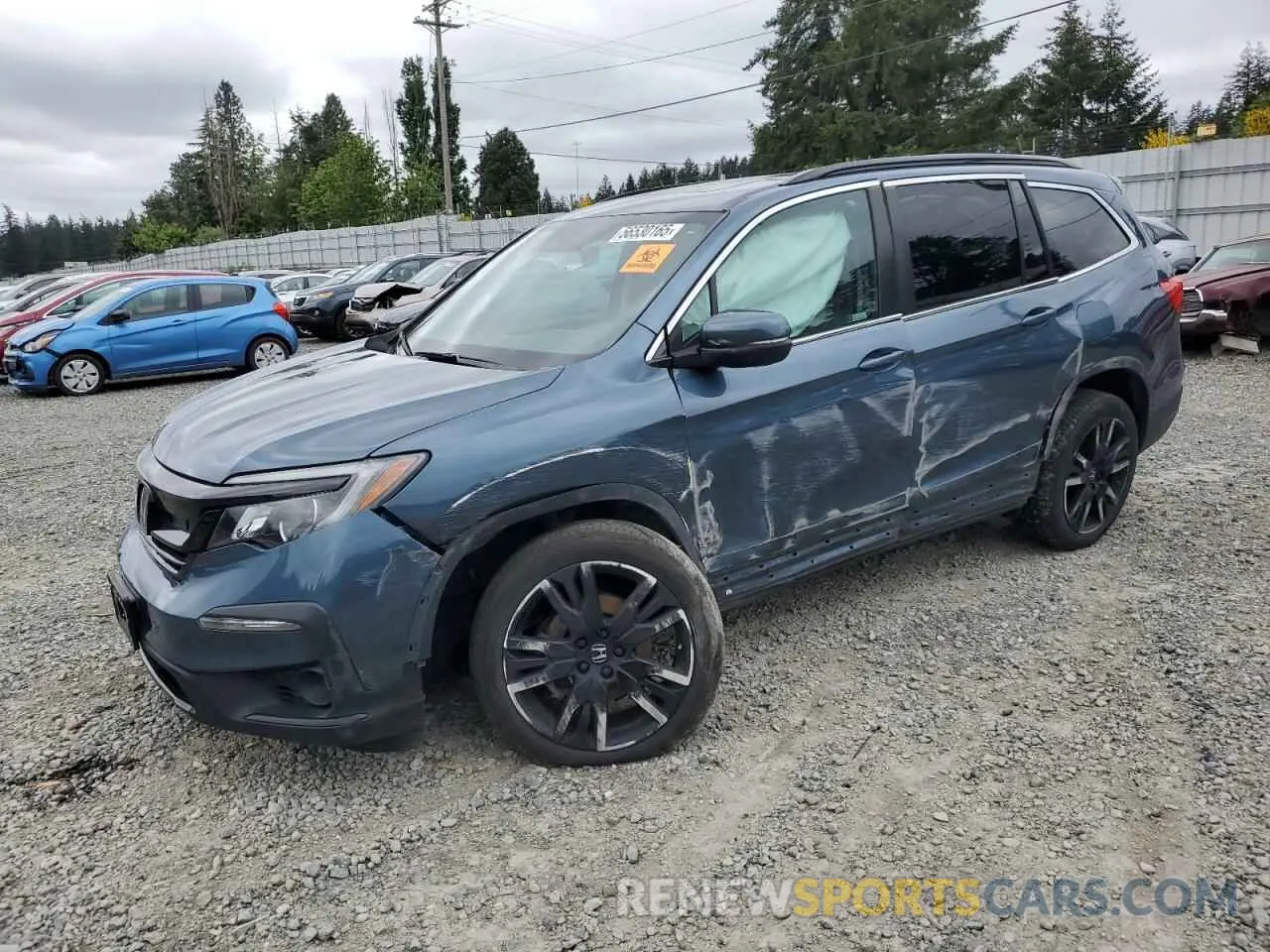 1 Photograph of a damaged car 5FNYF6H27MB095691 HONDA PILOT 2021