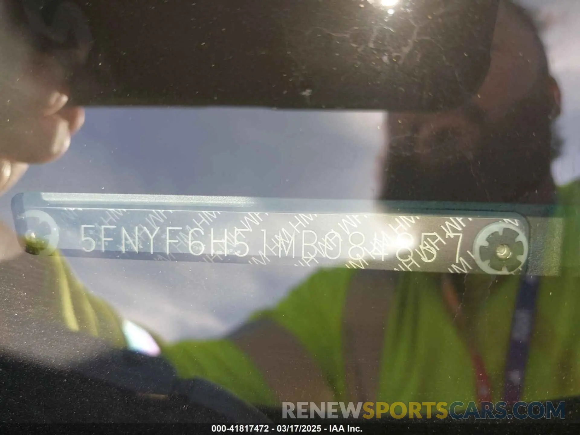 9 Photograph of a damaged car 5FNYF6H51MB084857 HONDA PILOT 2021
