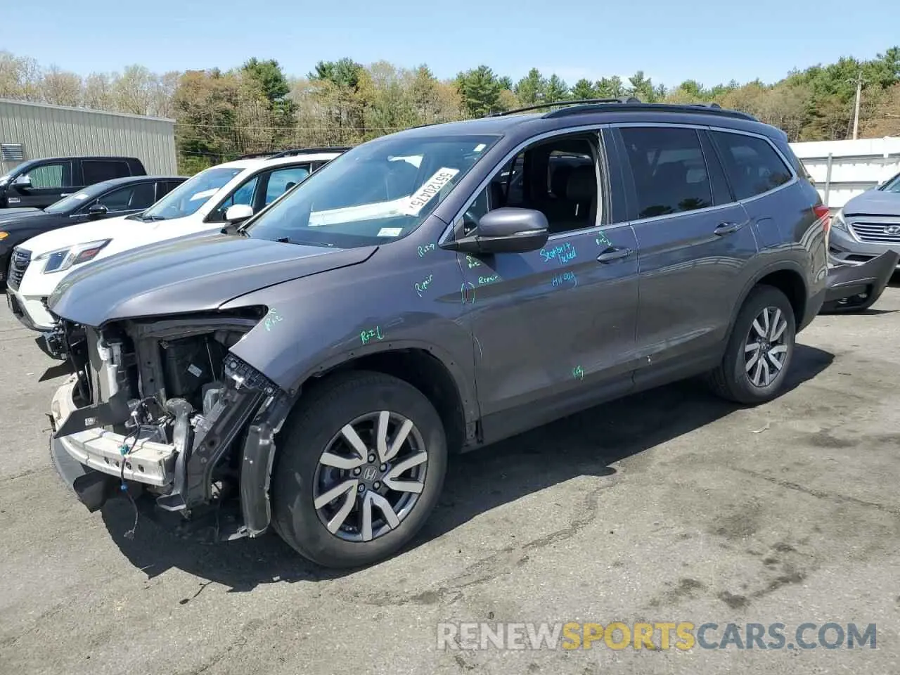 1 Photograph of a damaged car 5FNYF6H54MB052212 HONDA PILOT 2021