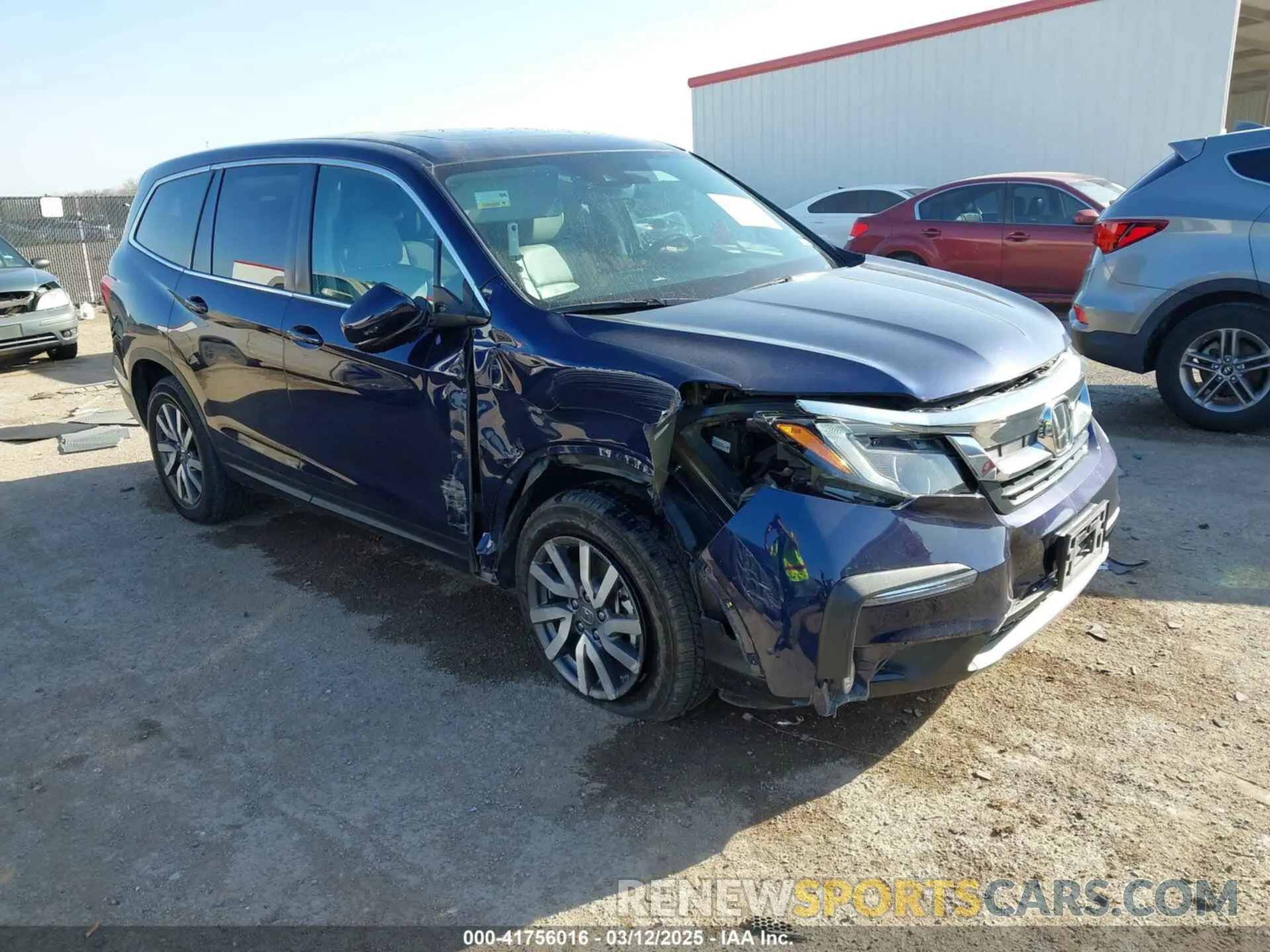 1 Photograph of a damaged car 5FNYF6H5XMB019411 HONDA PILOT 2021