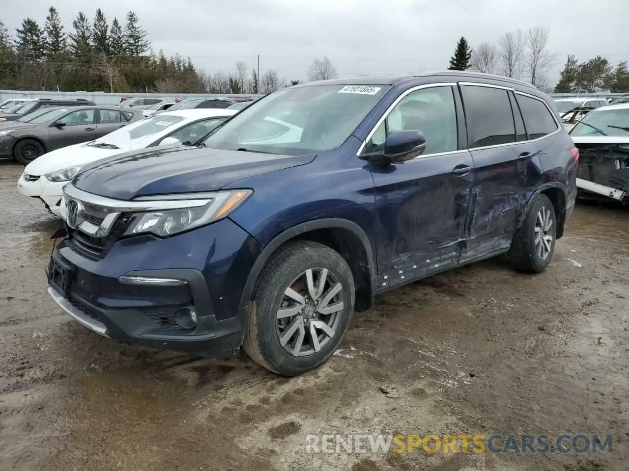 1 Photograph of a damaged car 5FNYF6H79MB504740 HONDA PILOT 2021