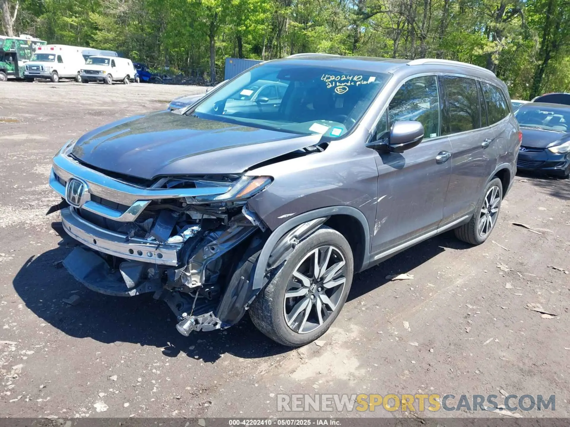 2 Photograph of a damaged car 5FNYF6H9XMB059037 HONDA PILOT 2021