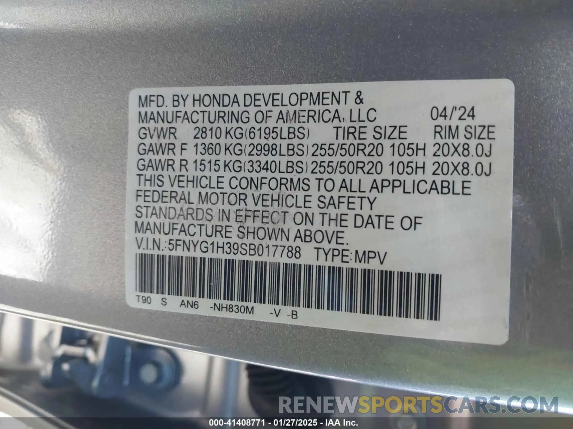 9 Photograph of a damaged car 5FNYG1H39SB017788 HONDA PILOT 2025