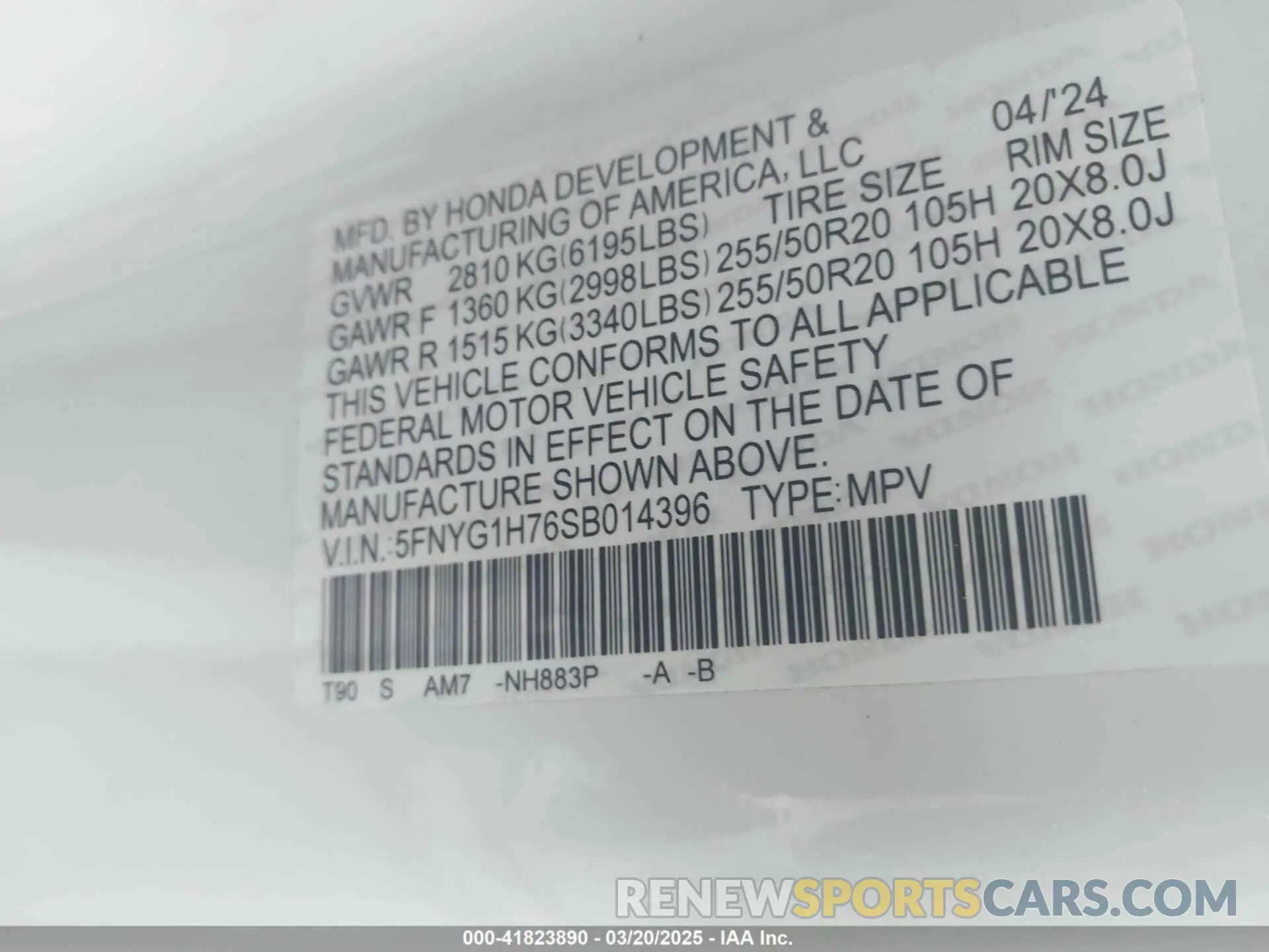 9 Photograph of a damaged car 5FNYG1H76SB014396 HONDA PILOT 2025
