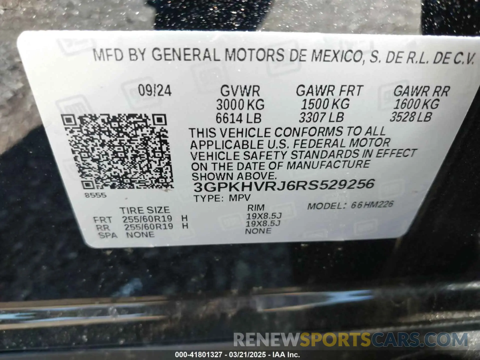 9 Photograph of a damaged car 3GPKHVRJ6RS529256 HONDA PROLOGUE 2024
