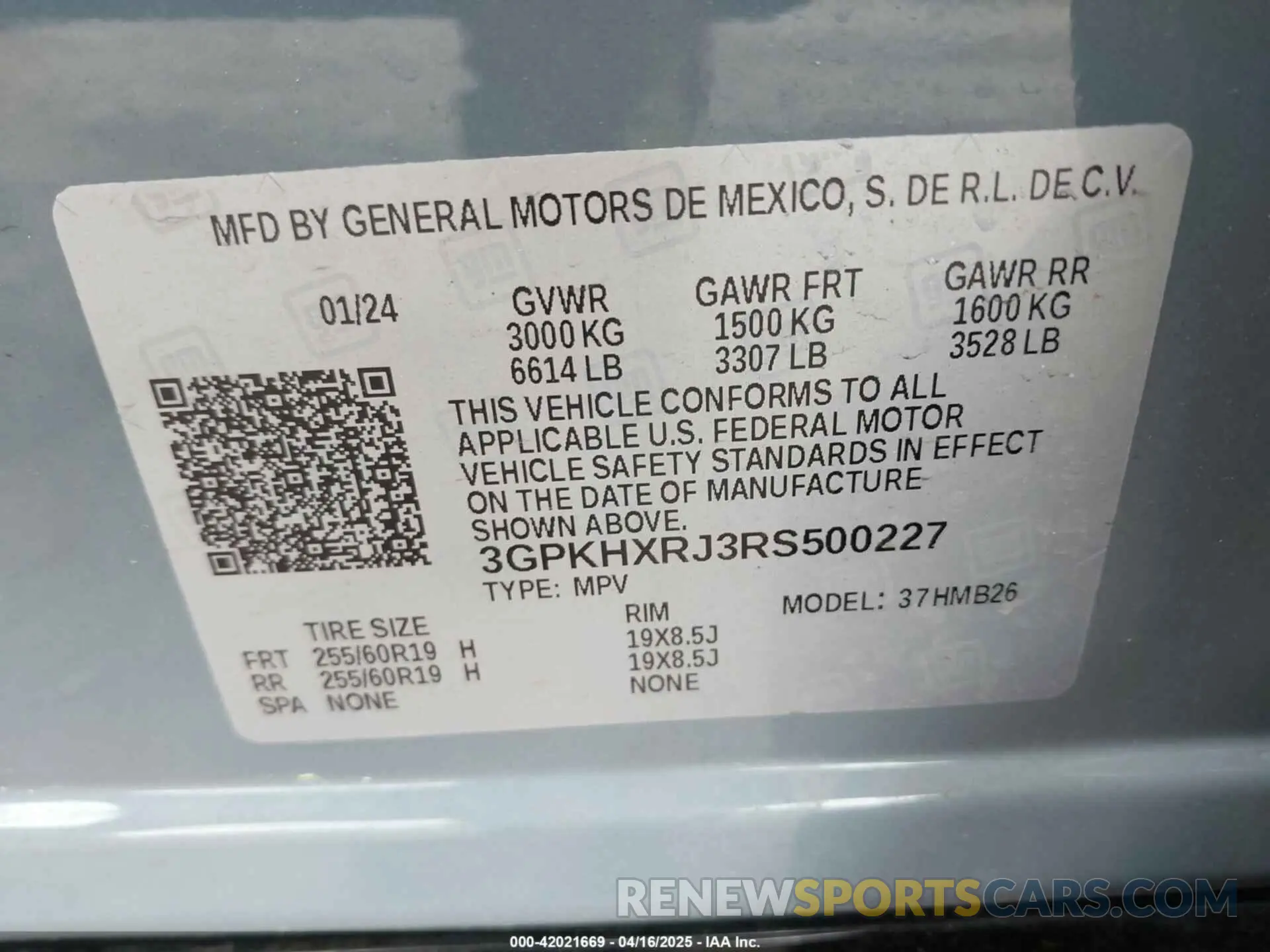 9 Photograph of a damaged car 3GPKHXRJ3RS500227 HONDA PROLOGUE 2024