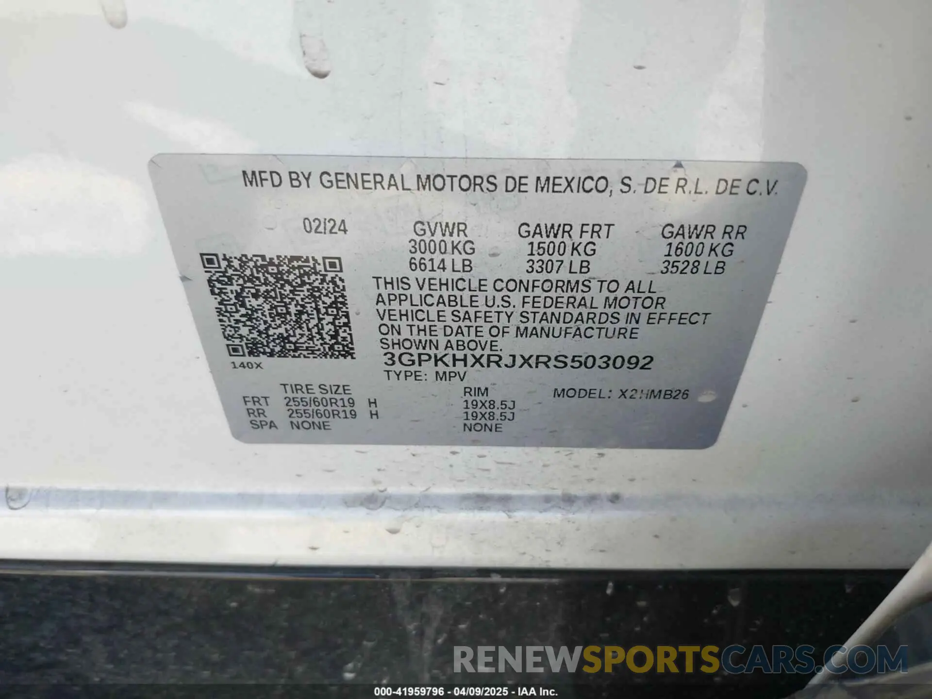 9 Photograph of a damaged car 3GPKHXRJXRS503092 HONDA PROLOGUE 2024