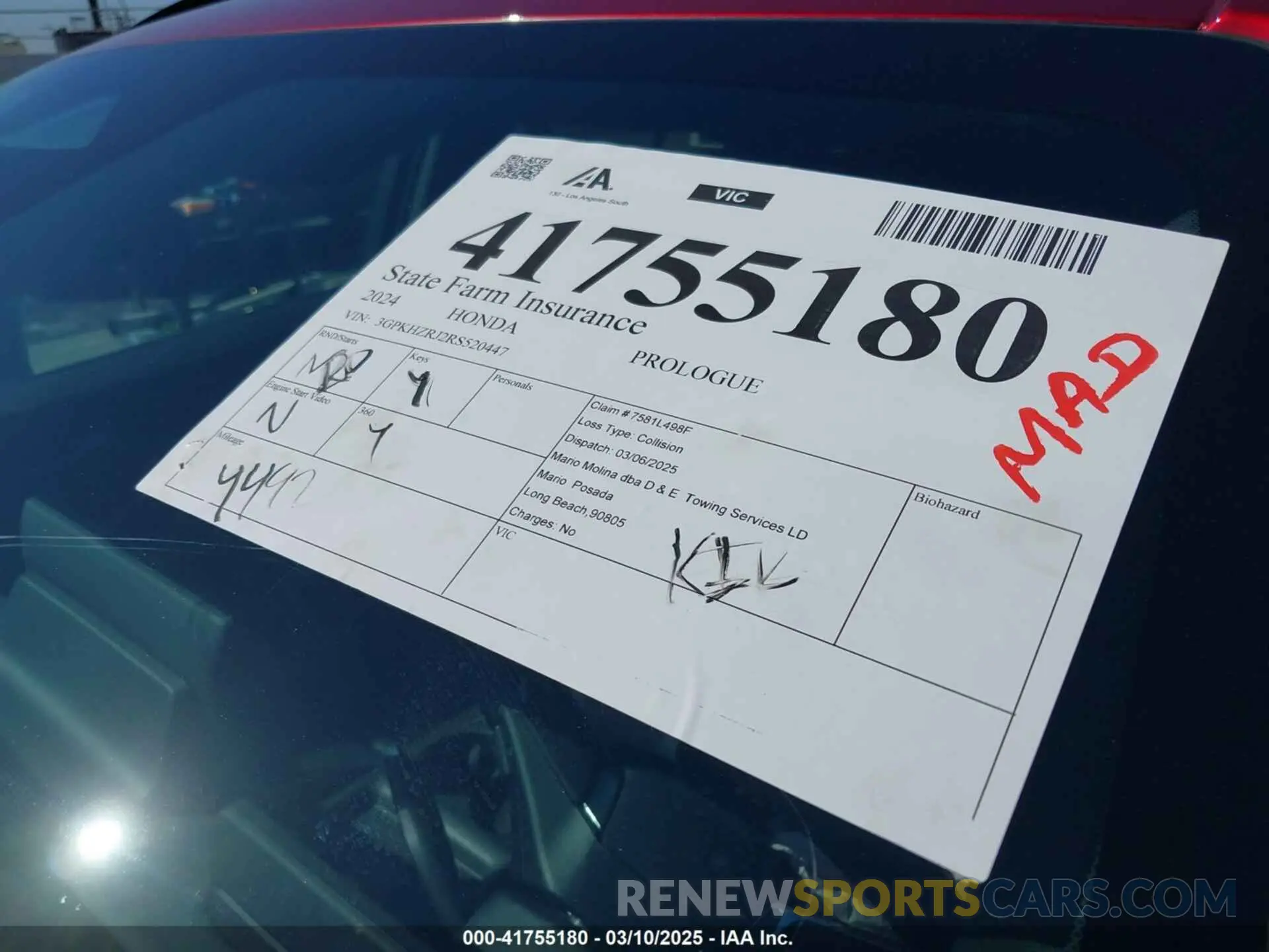 20 Photograph of a damaged car 3GPKHZRJ2RS520447 HONDA PROLOGUE 2024