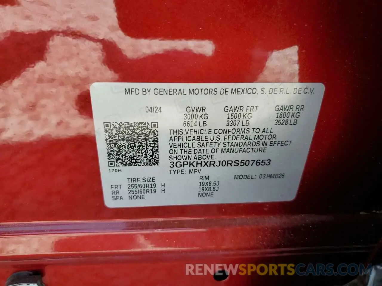 14 Photograph of a damaged car 3GPKHXRJ0RS507653 HONDA PROLOGUE T 2024