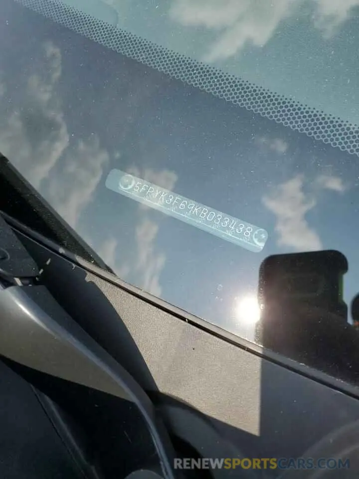 12 Photograph of a damaged car 5FPYK3F69KB033438 HONDA RIDGELINE 2019