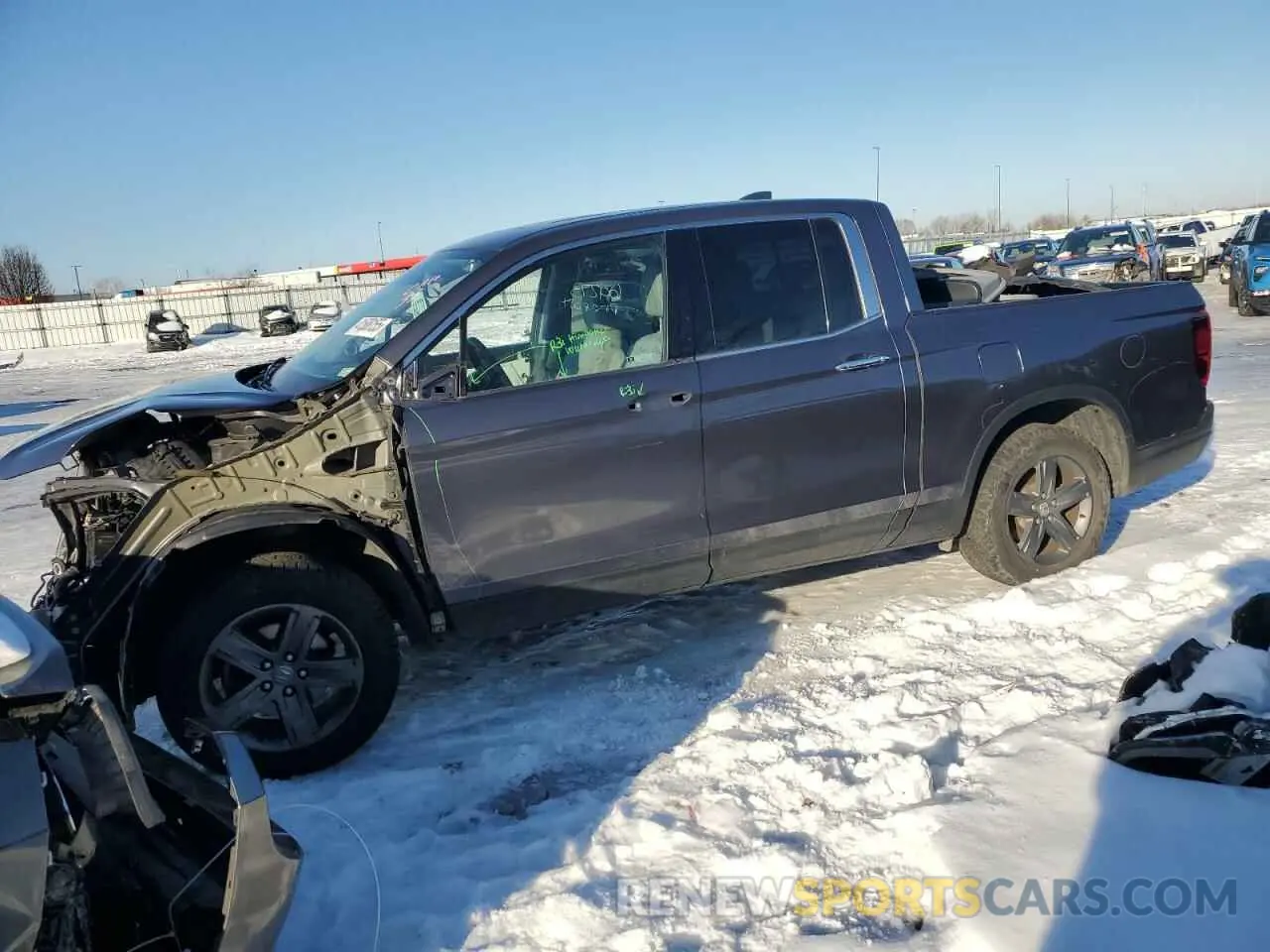 1 Photograph of a damaged car 5FPYK3F74MB023122 HONDA RIDGELINE 2021