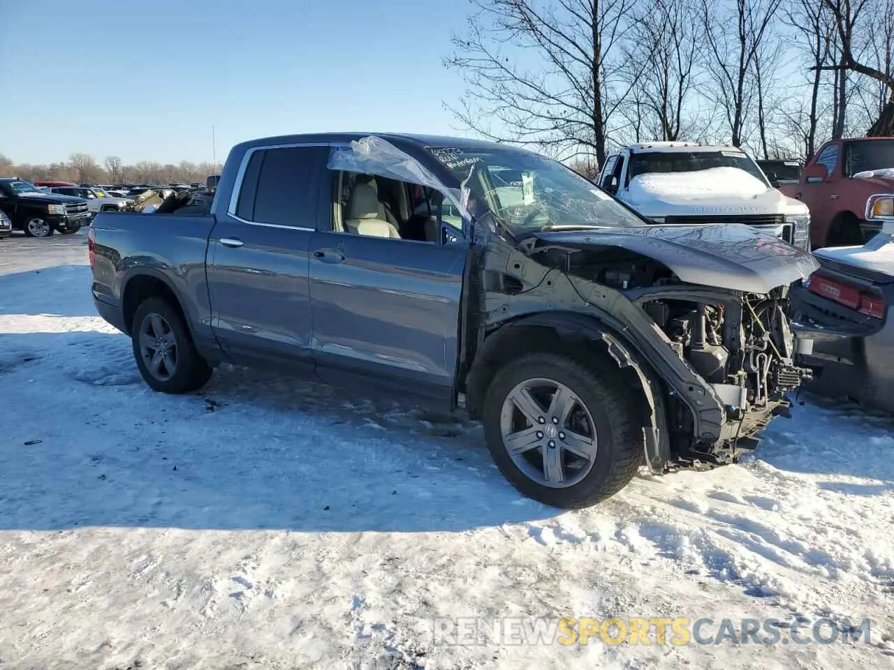 4 Photograph of a damaged car 5FPYK3F74MB023122 HONDA RIDGELINE 2021