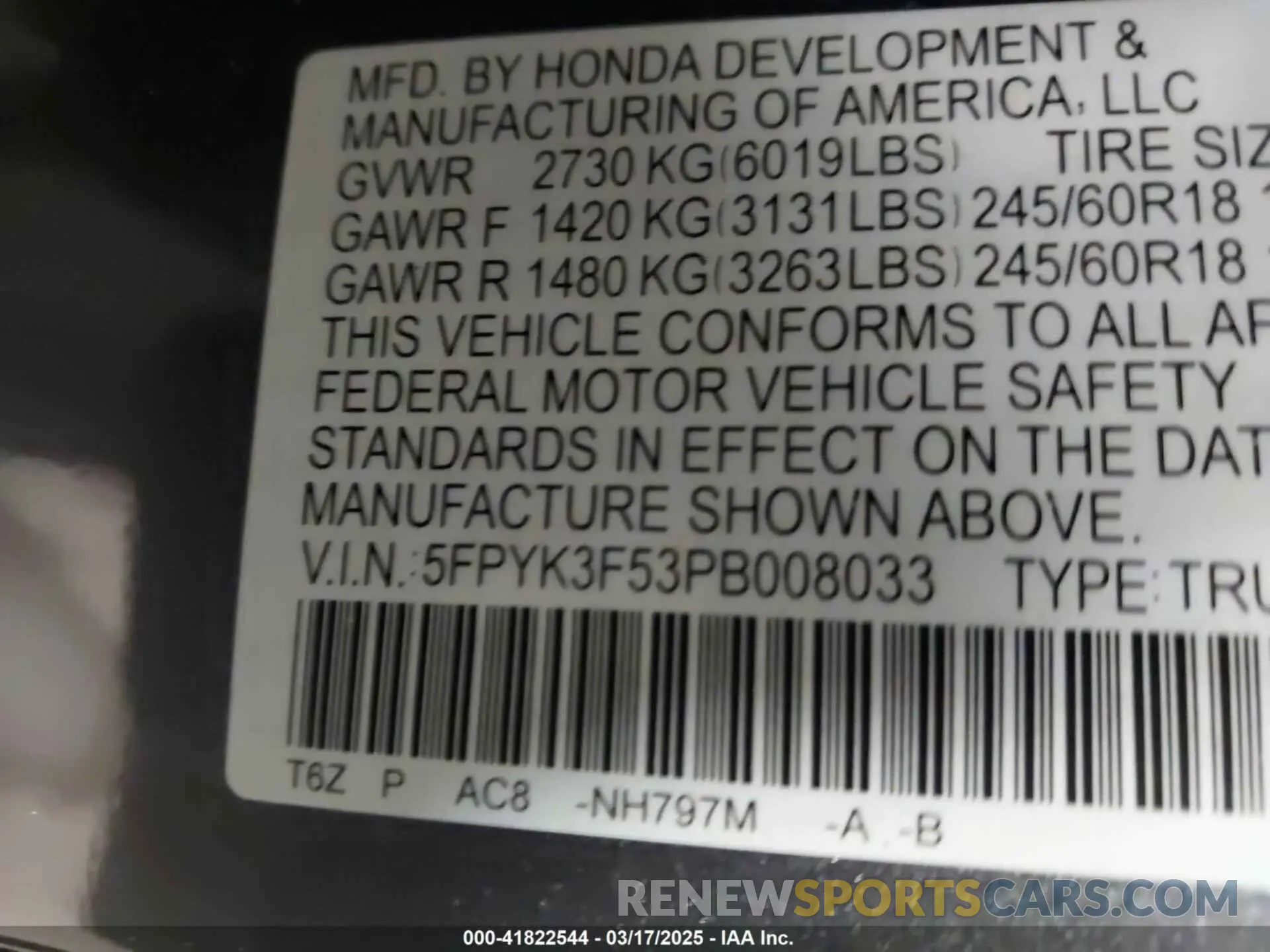 9 Photograph of a damaged car 5FPYK3F53PB008033 HONDA RIDGELINE 2023