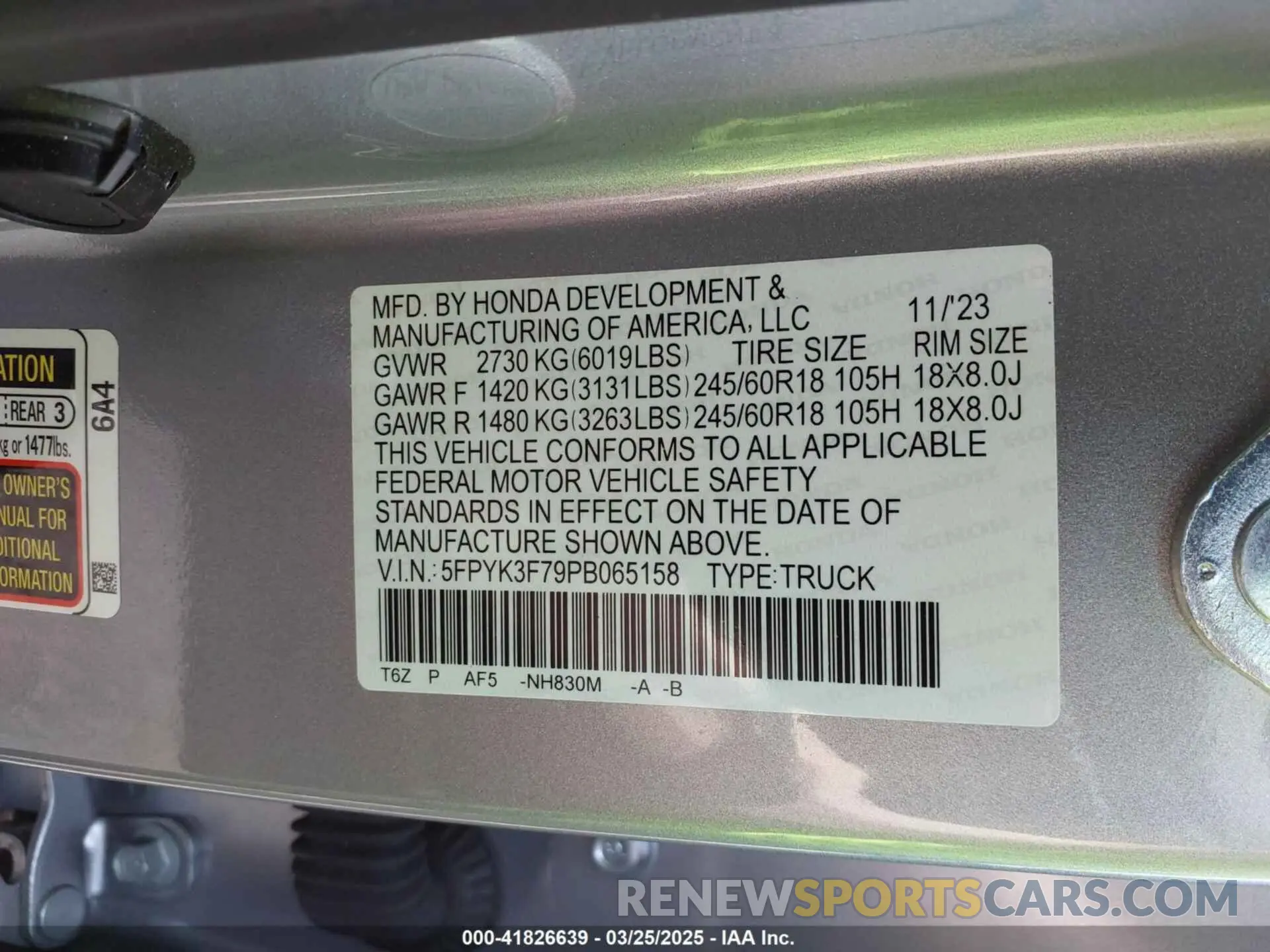 9 Photograph of a damaged car 5FPYK3F79PB065158 HONDA RIDGELINE 2023