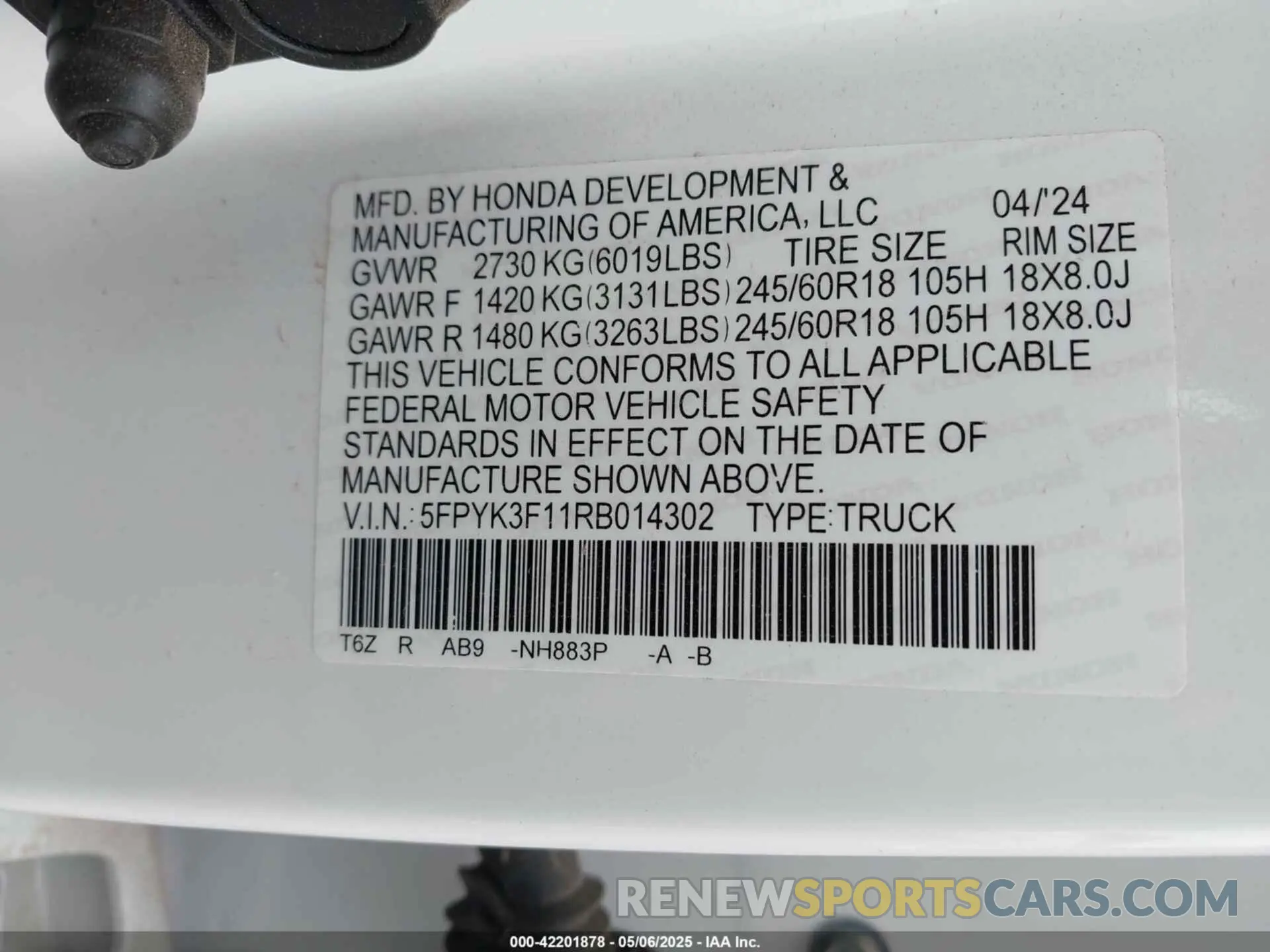 9 Photograph of a damaged car 5FPYK3F11RB014302 HONDA RIDGELINE 2024