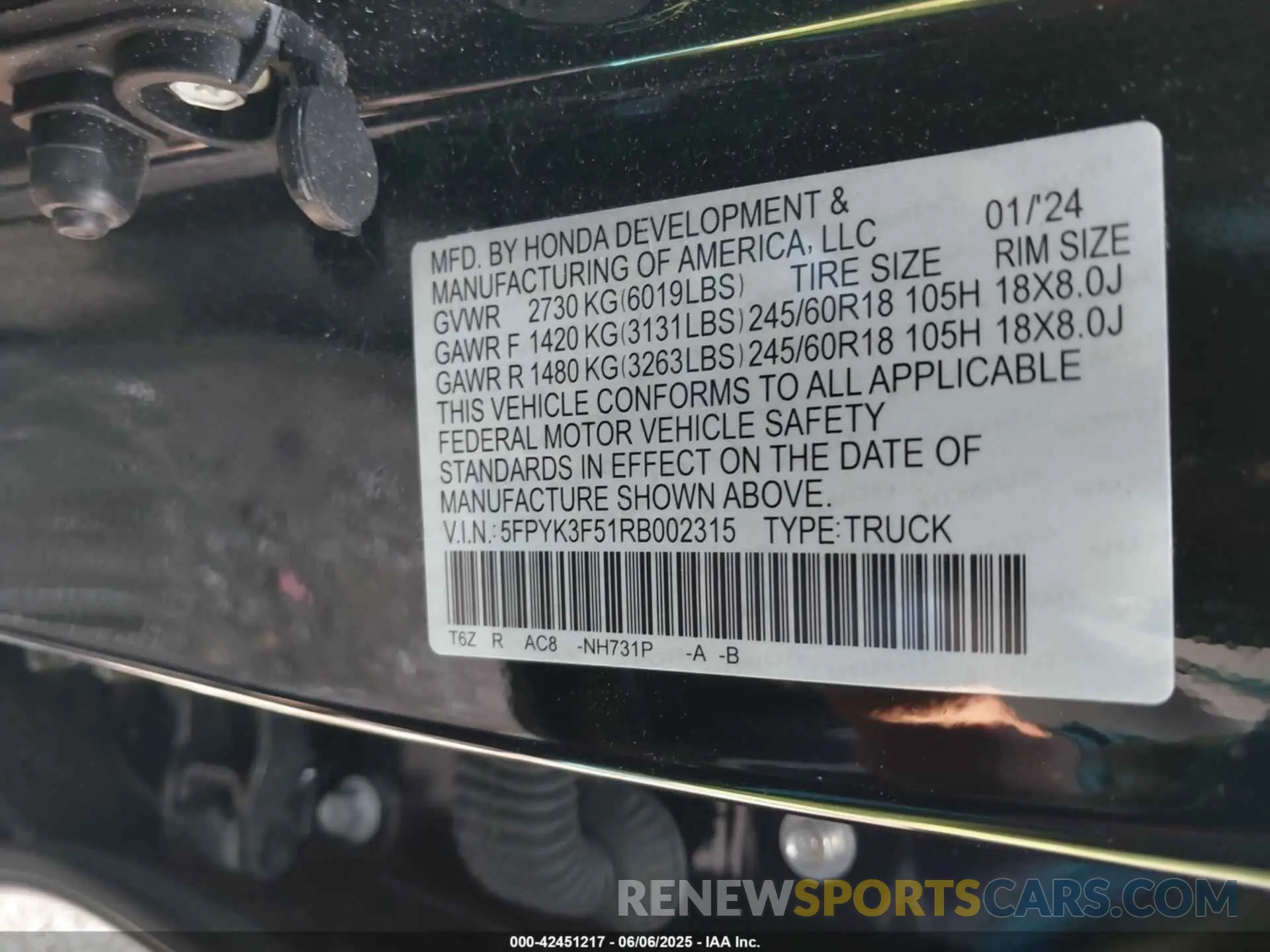 9 Photograph of a damaged car 5FPYK3F51RB002315 HONDA RIDGELINE 2024
