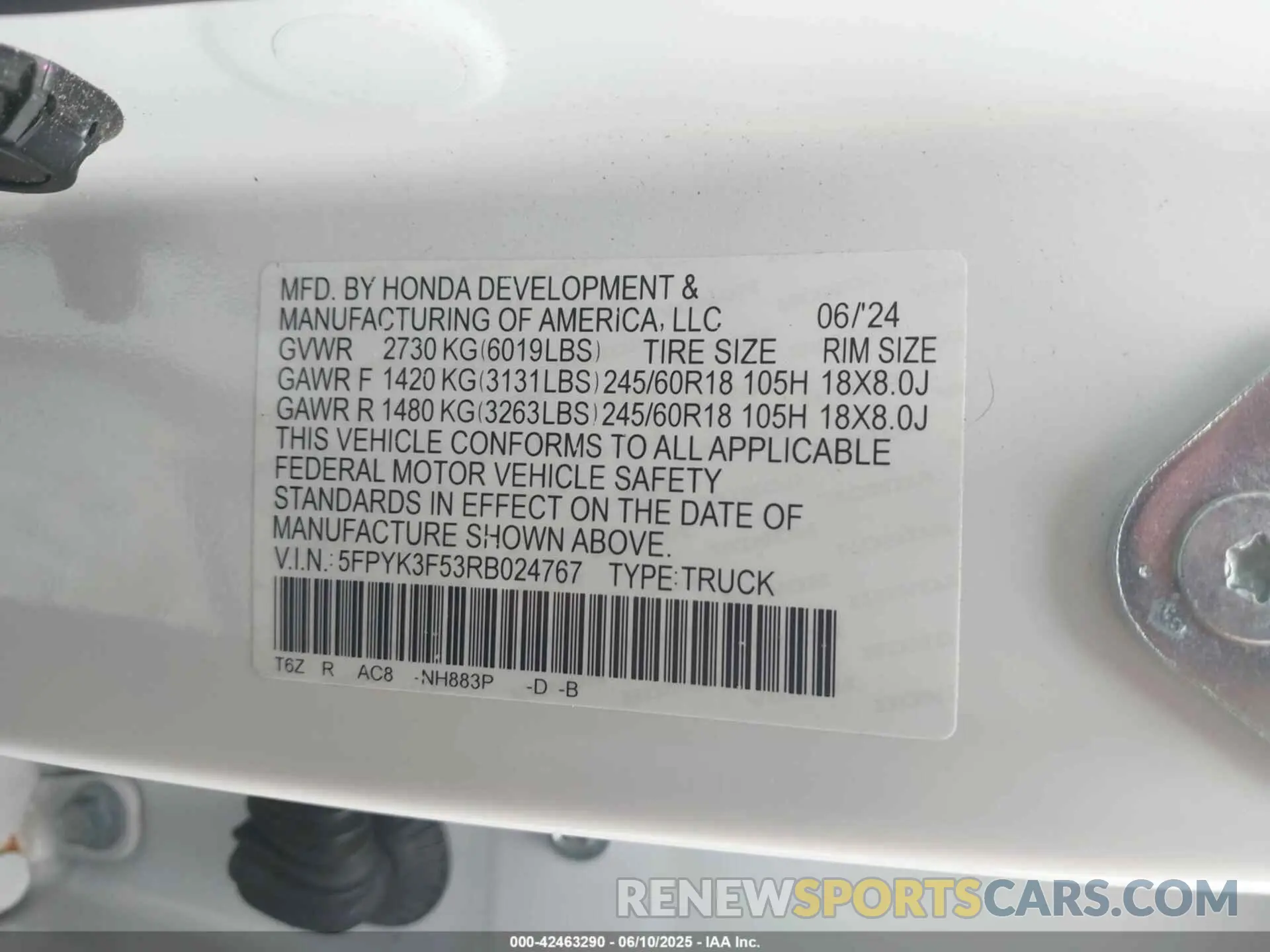 9 Photograph of a damaged car 5FPYK3F53RB024767 HONDA RIDGELINE 2024