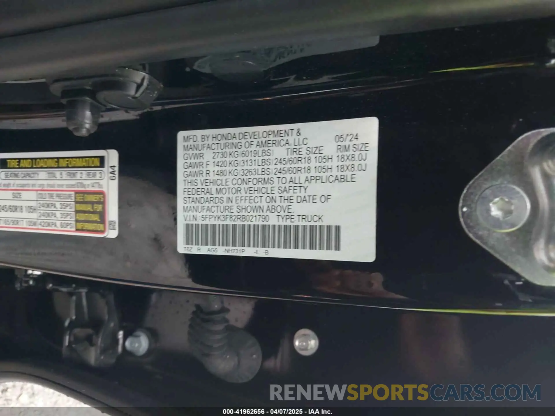 9 Photograph of a damaged car 5FPYK3F82RB021790 HONDA RIDGELINE 2024